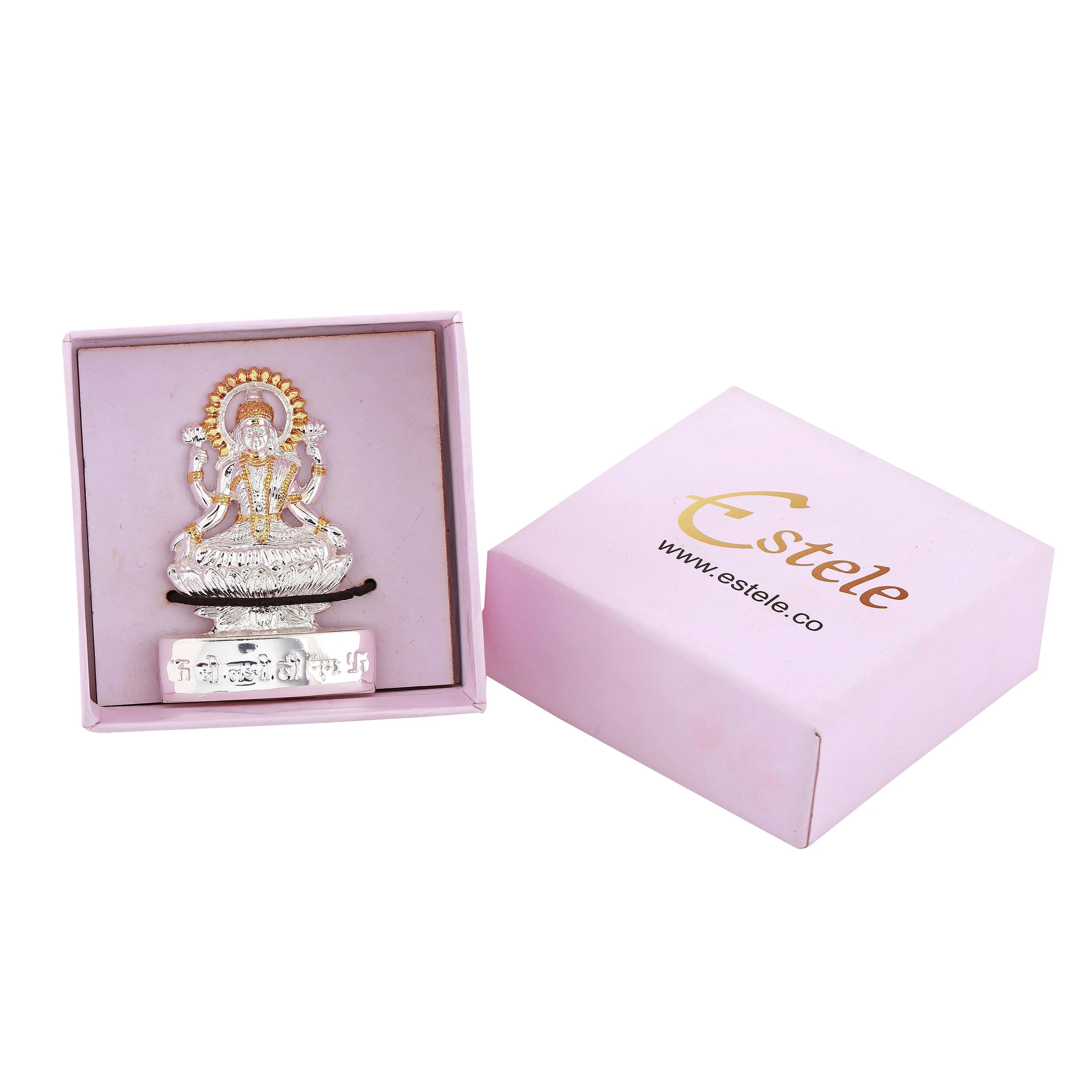 Estele Gold & Rhodium Plated Goddess Lakshmi Ji Idol - Image 7