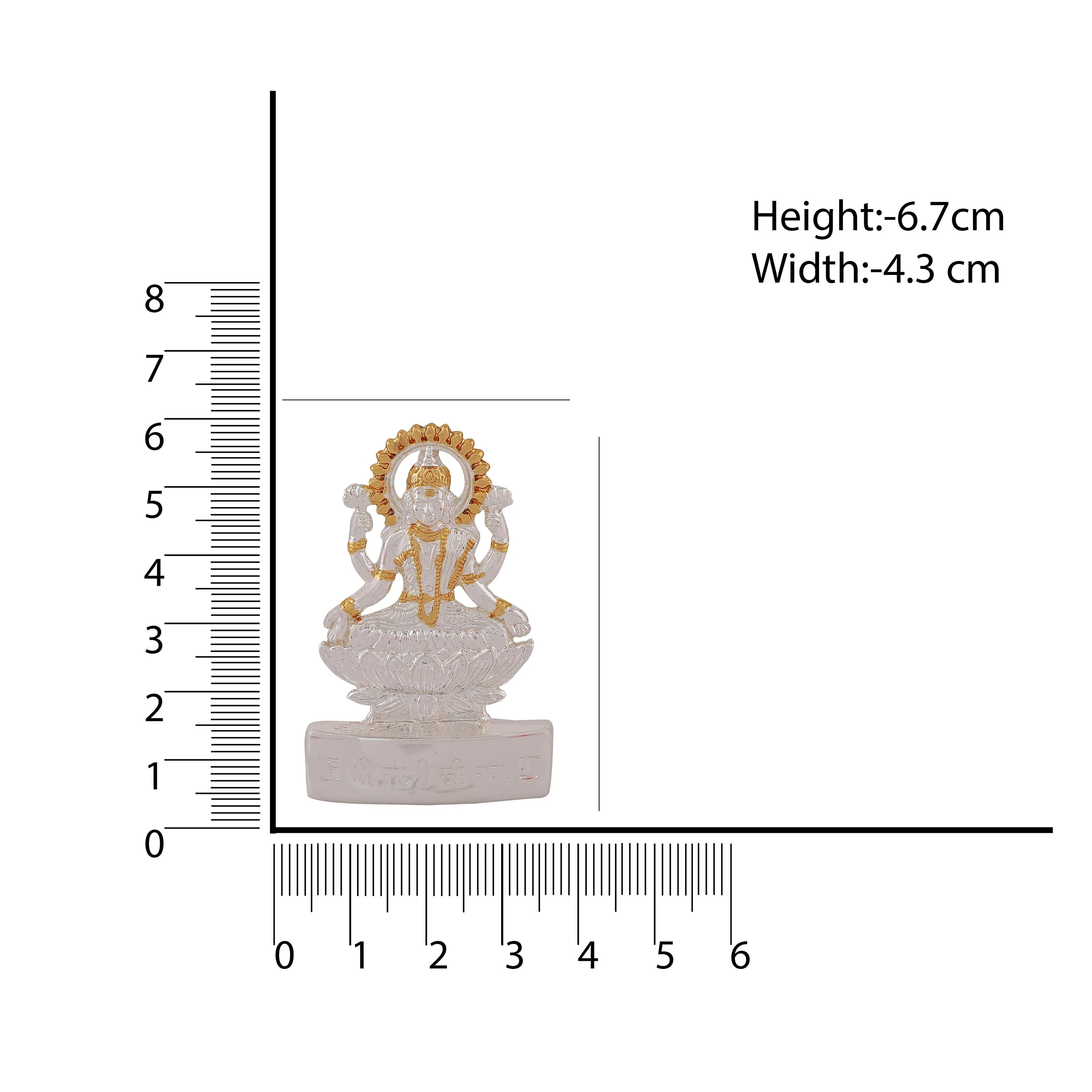 Estele Gold & Rhodium Plated Goddess Lakshmi Ji Idol - Image 8