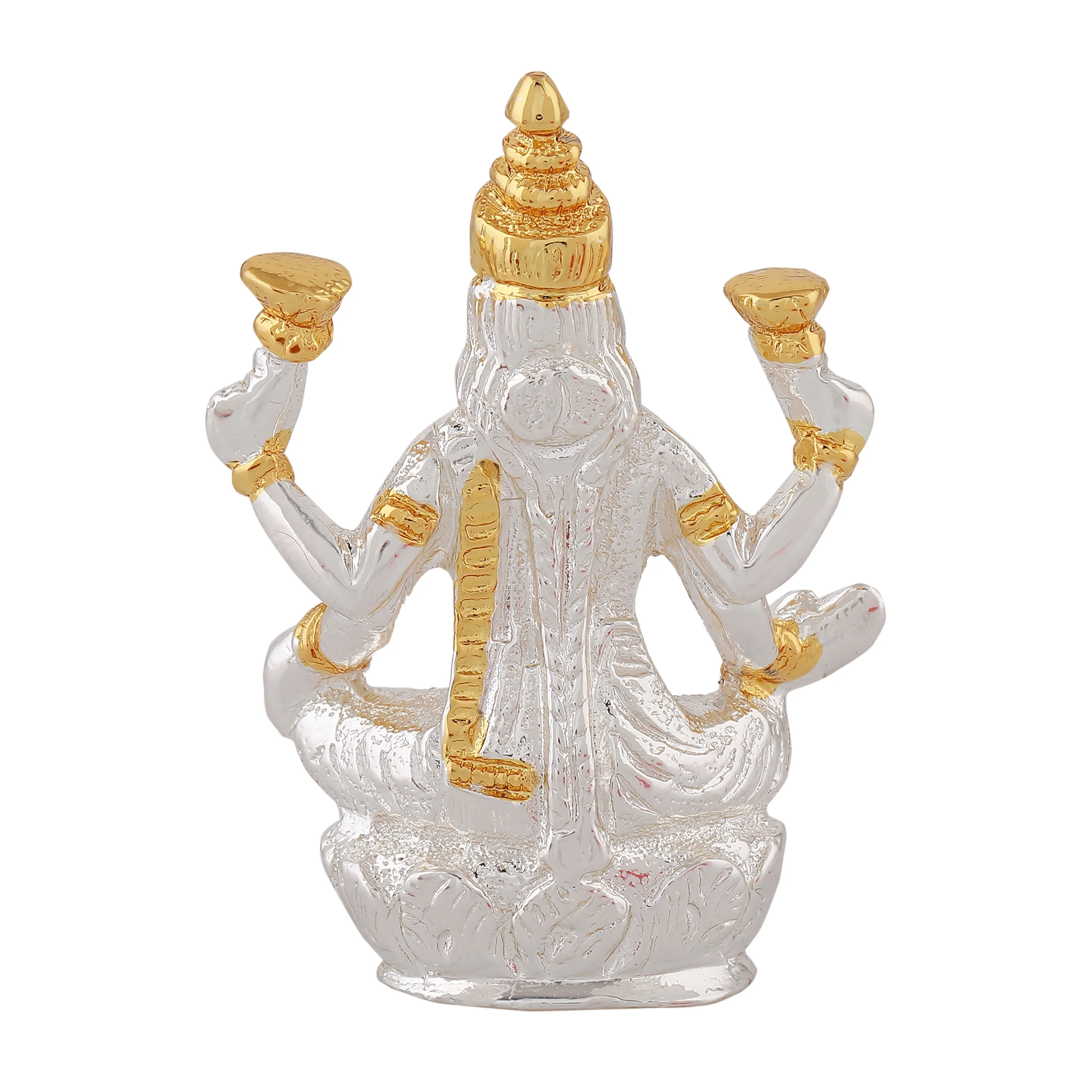 Estele Gold & Rhodium Plated Goddess Lakshmi Ji Idol - Image 5
