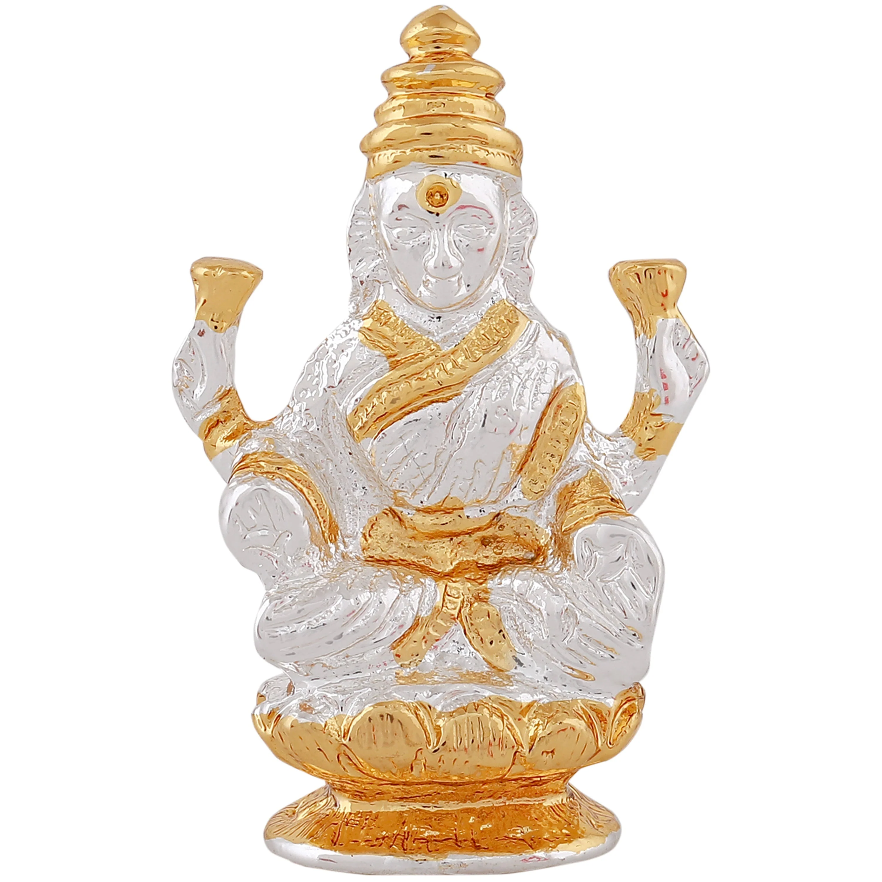 Estele Gold & Rhodium Plated Goddess Lakshmi Ji Idol - Image 2