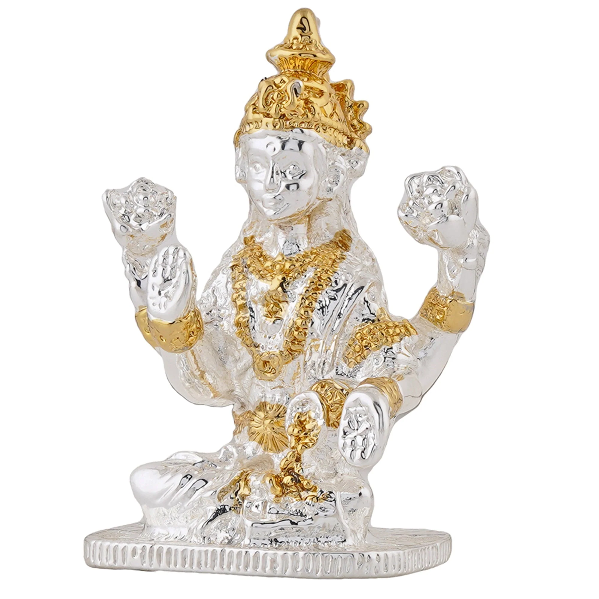 Estele Gold & Rhodium Plated Goddess Lakshmi Ji Idol - Image 5