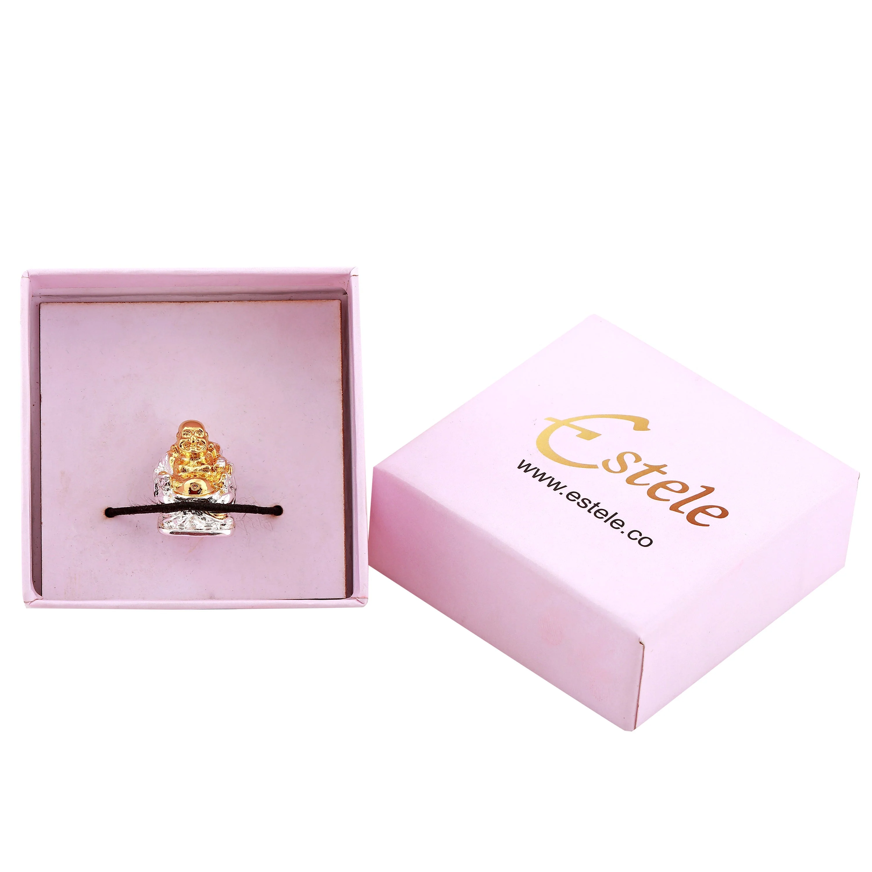 Estele Gold & Rhodium Plated Laughing Buddha Statue With Potli Showpiece For Perfect Home And Office Decor. - Image 6