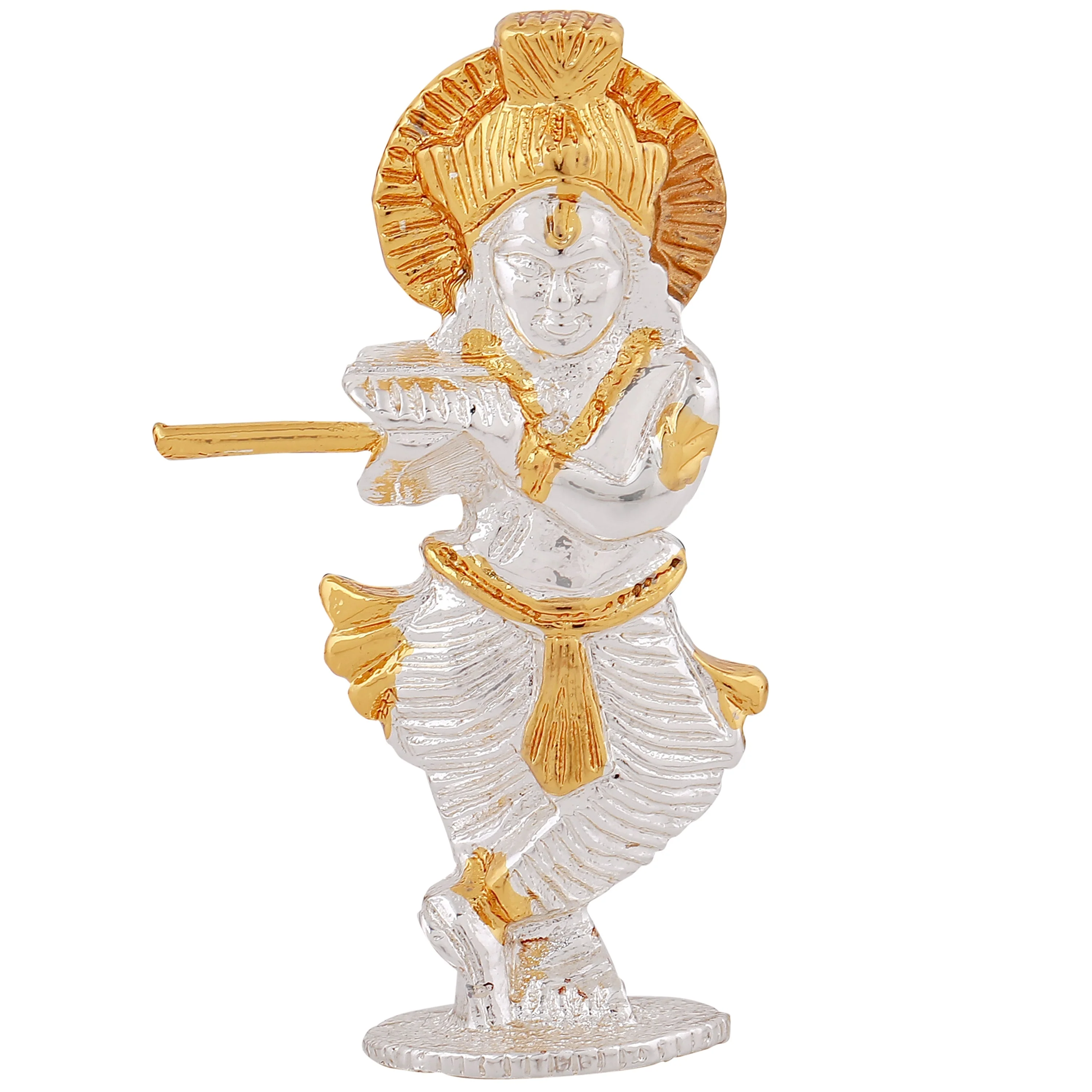 Estele Gold & Rhodium Plated Lord Krishna Idol - Image 3