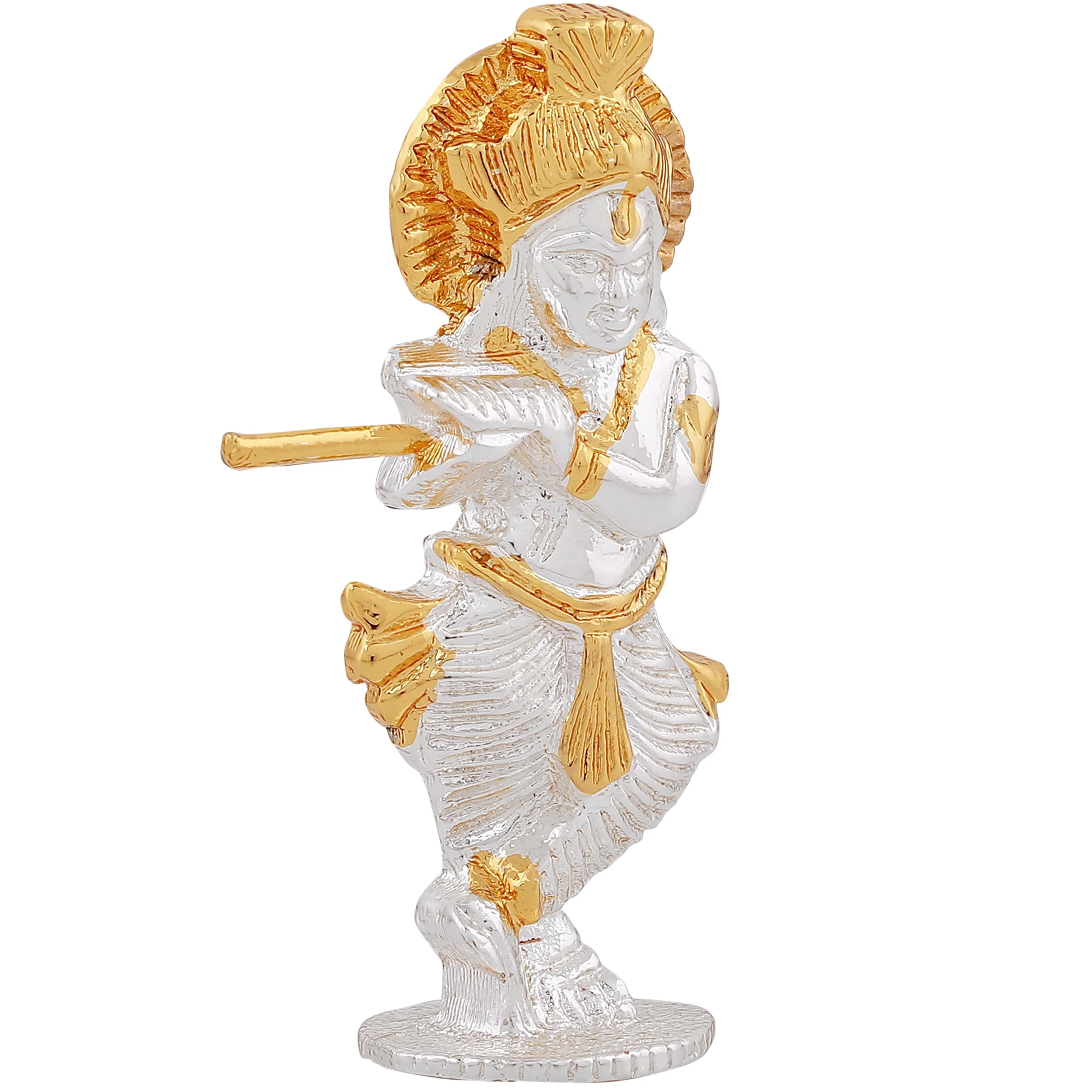 Estele Gold & Rhodium Plated Lord Krishna Idol - Image 4