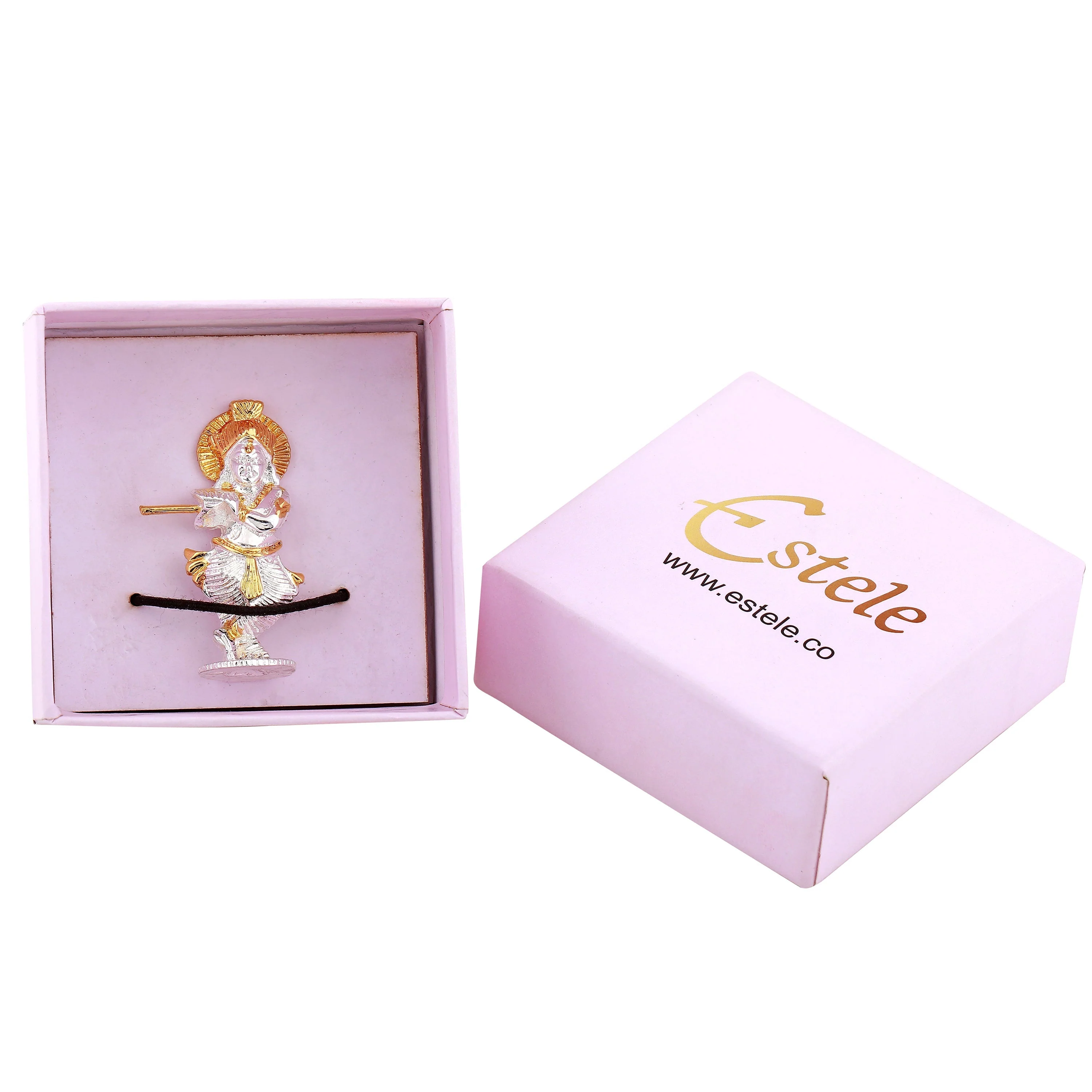 Estele Gold & Rhodium Plated Lord Krishna Idol - Image 7