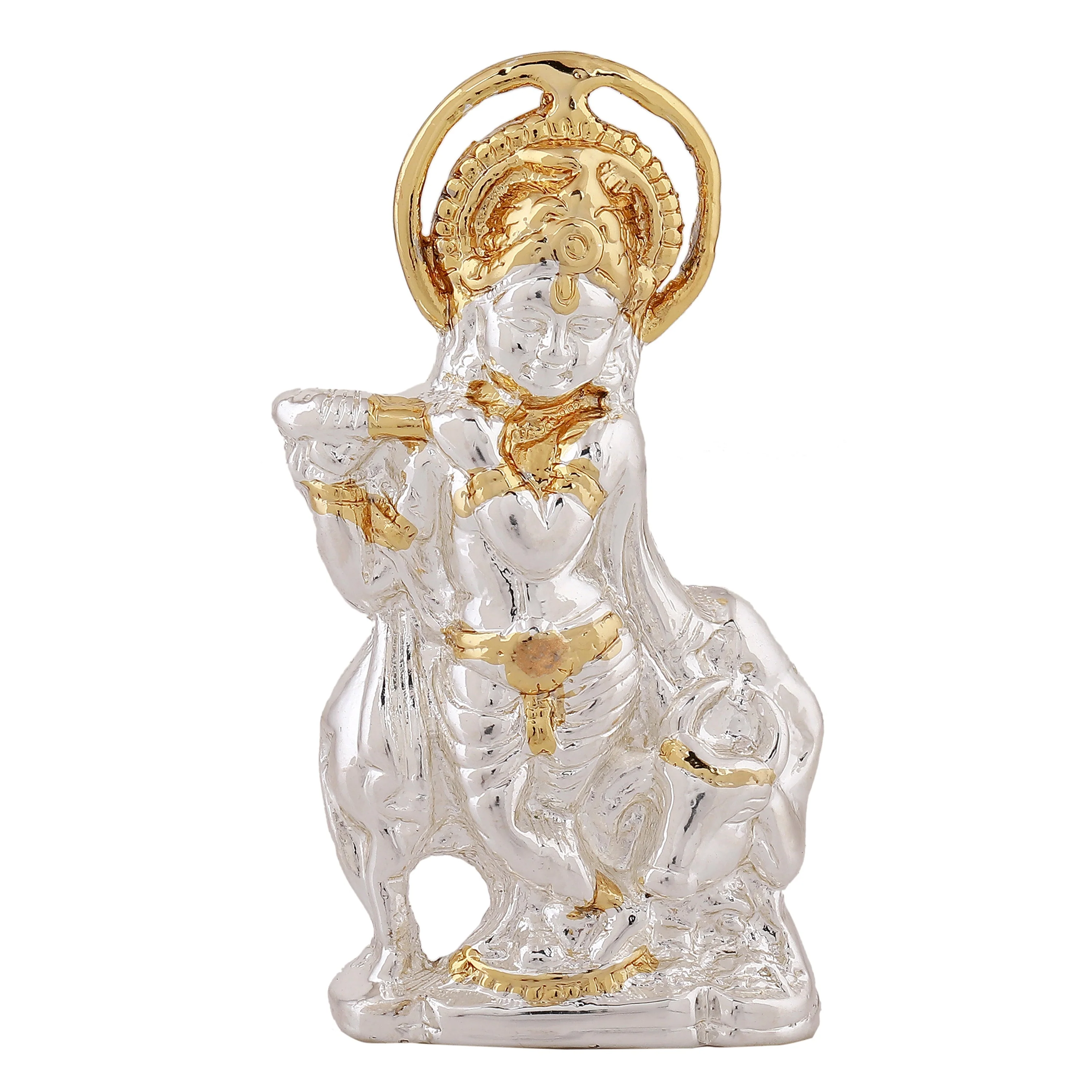 Estele Gold & Rhodium Plated Lord Krishna Idol - Image 2