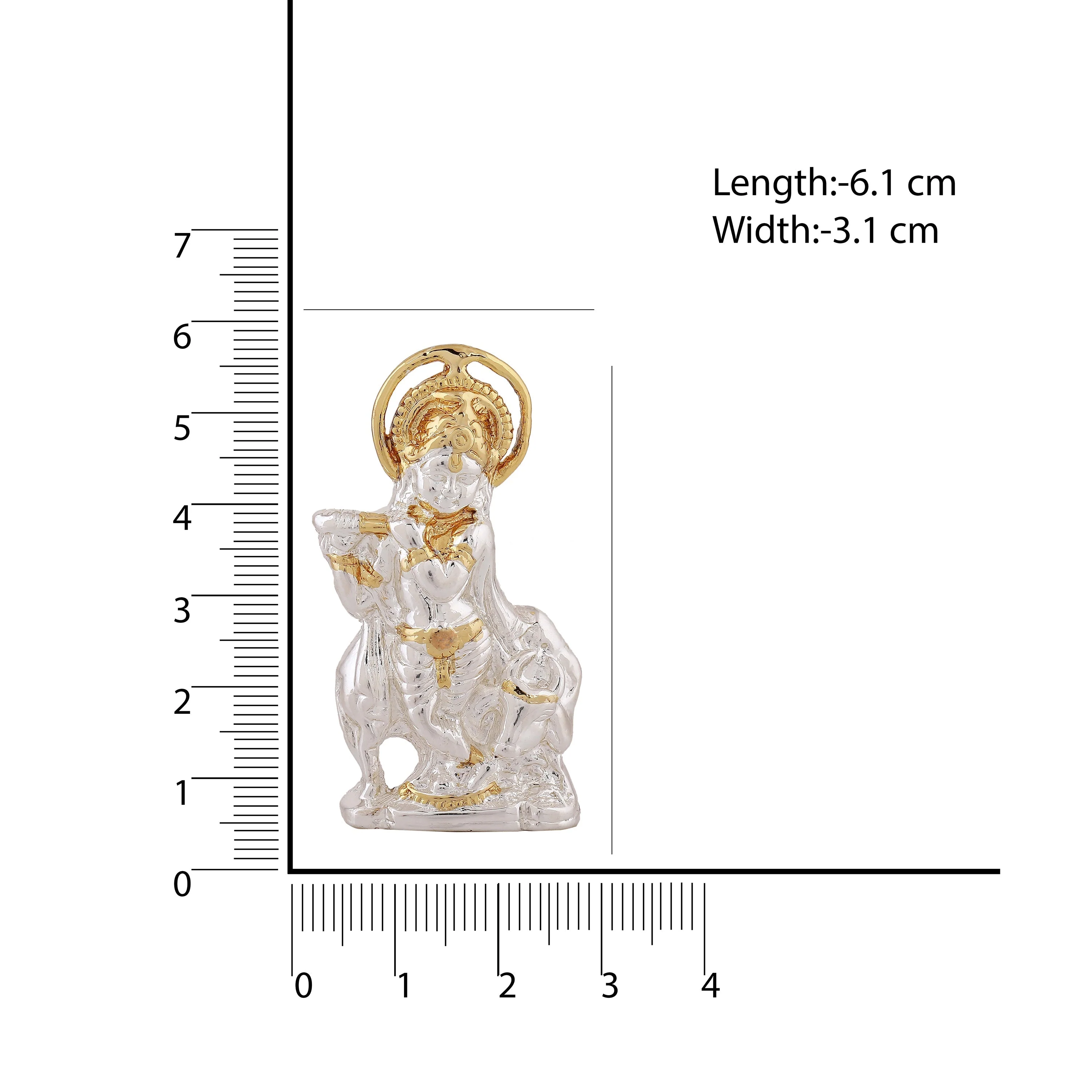 Estele Gold & Rhodium Plated Lord Krishna Idol - Image 7