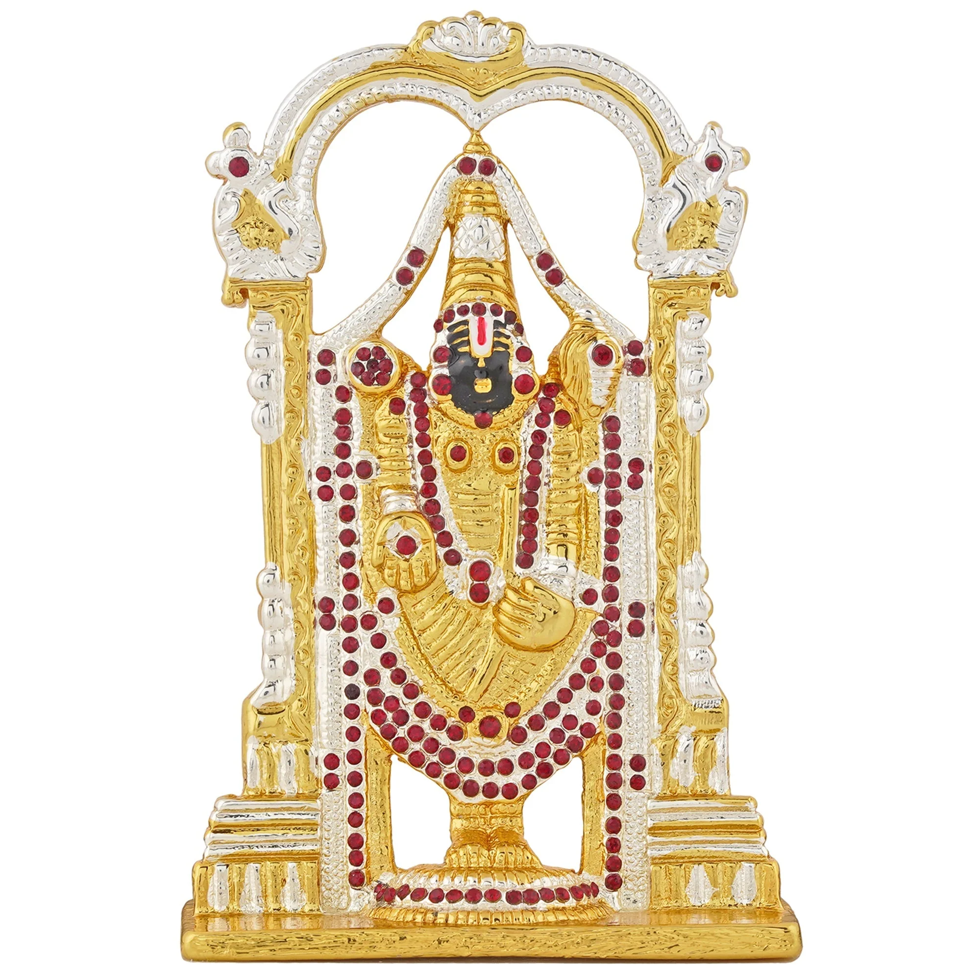 Estele Gold & Rhodium Plated Lord Tirupati Balaji Idol Showpiece For Pooja Mandir/ Home Decorative - Image 2