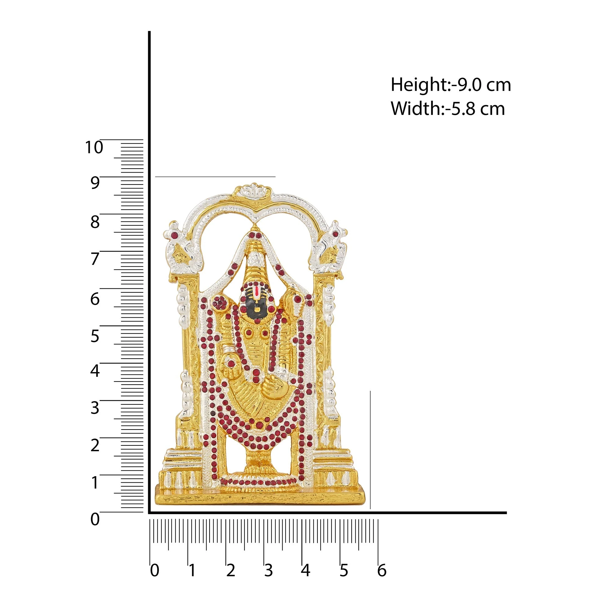 Estele Gold & Rhodium Plated Lord Tirupati Balaji Idol Showpiece For Pooja Mandir/ Home Decorative - Image 5