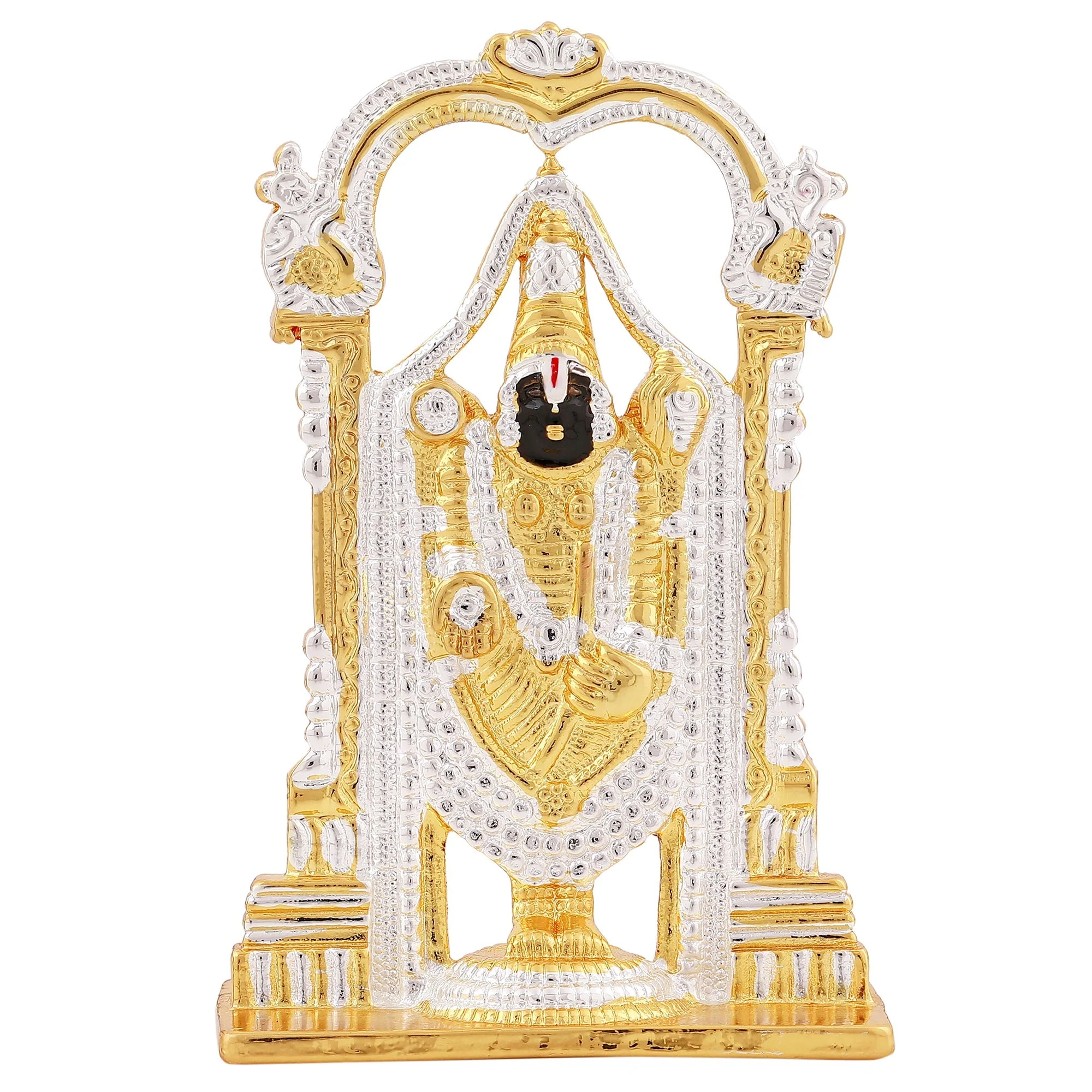 Estele Gold & Rhodium Plated Lord Tirupati Balaji Idol Showpiece For Pooja Mandir/ Home Decorative - Image 2