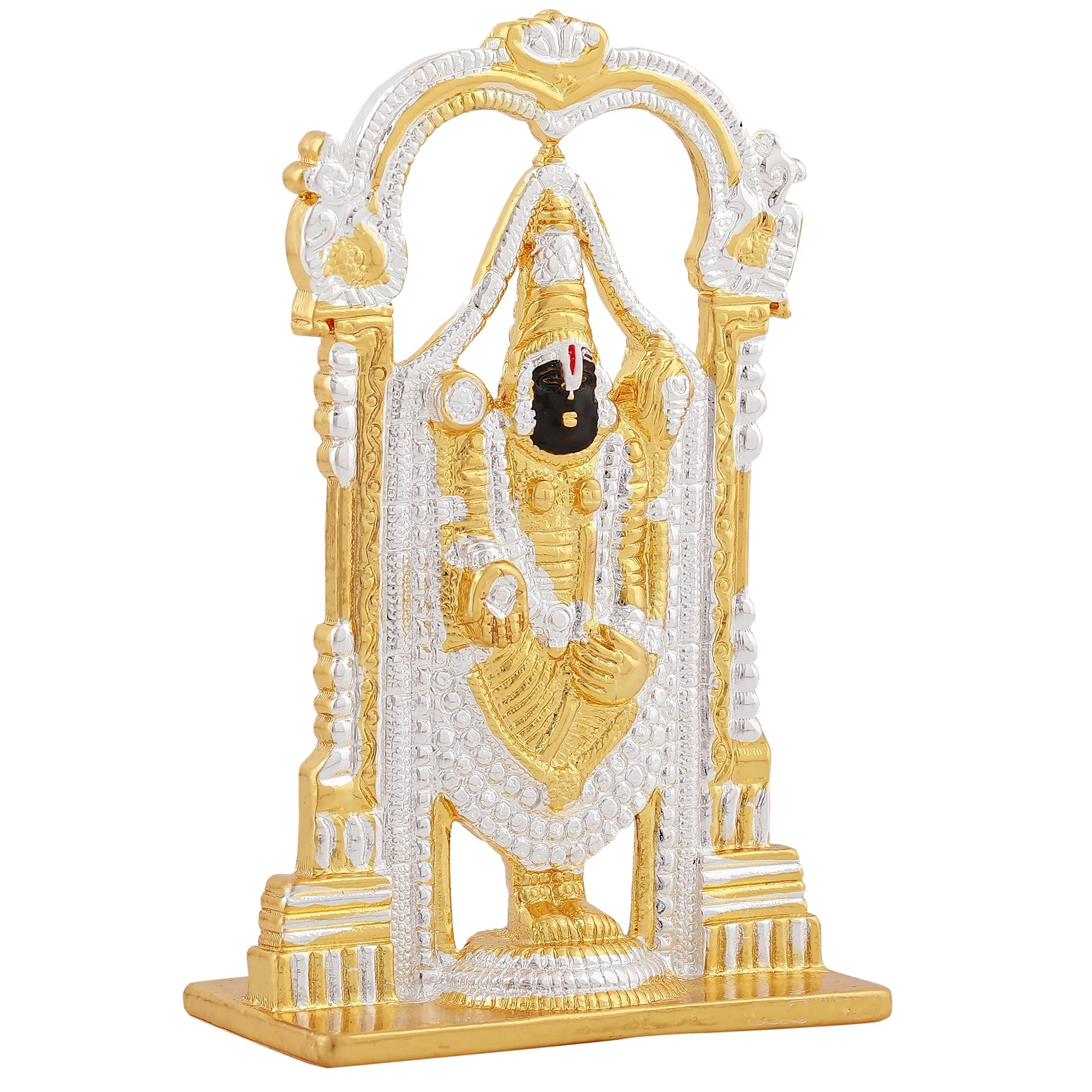 Estele Gold & Rhodium Plated Lord Tirupati Balaji Idol Showpiece For Pooja Mandir/ Home Decorative - Image 3