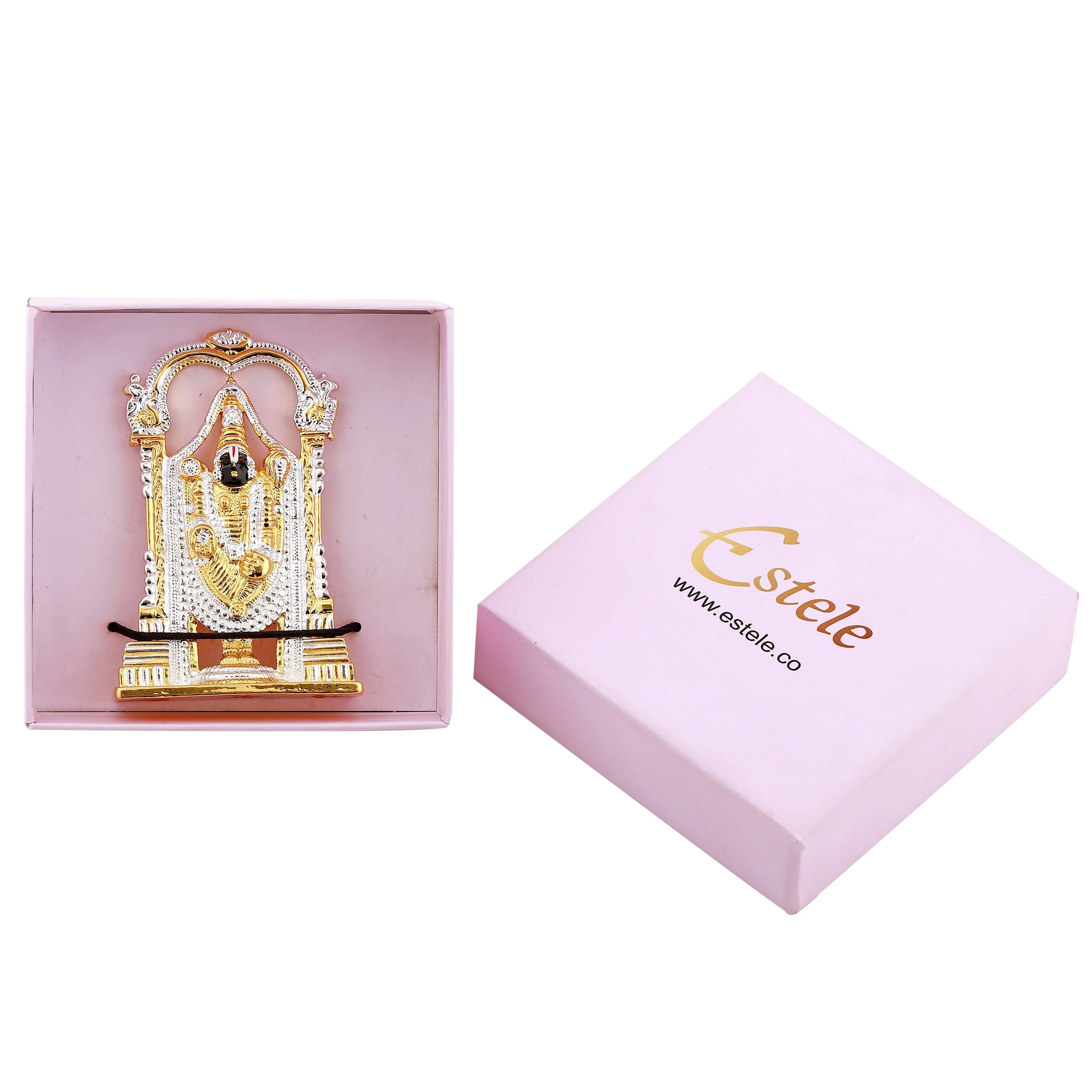 Estele Gold & Rhodium Plated Lord Tirupati Balaji Idol Showpiece For Pooja Mandir/ Home Decorative - Image 6