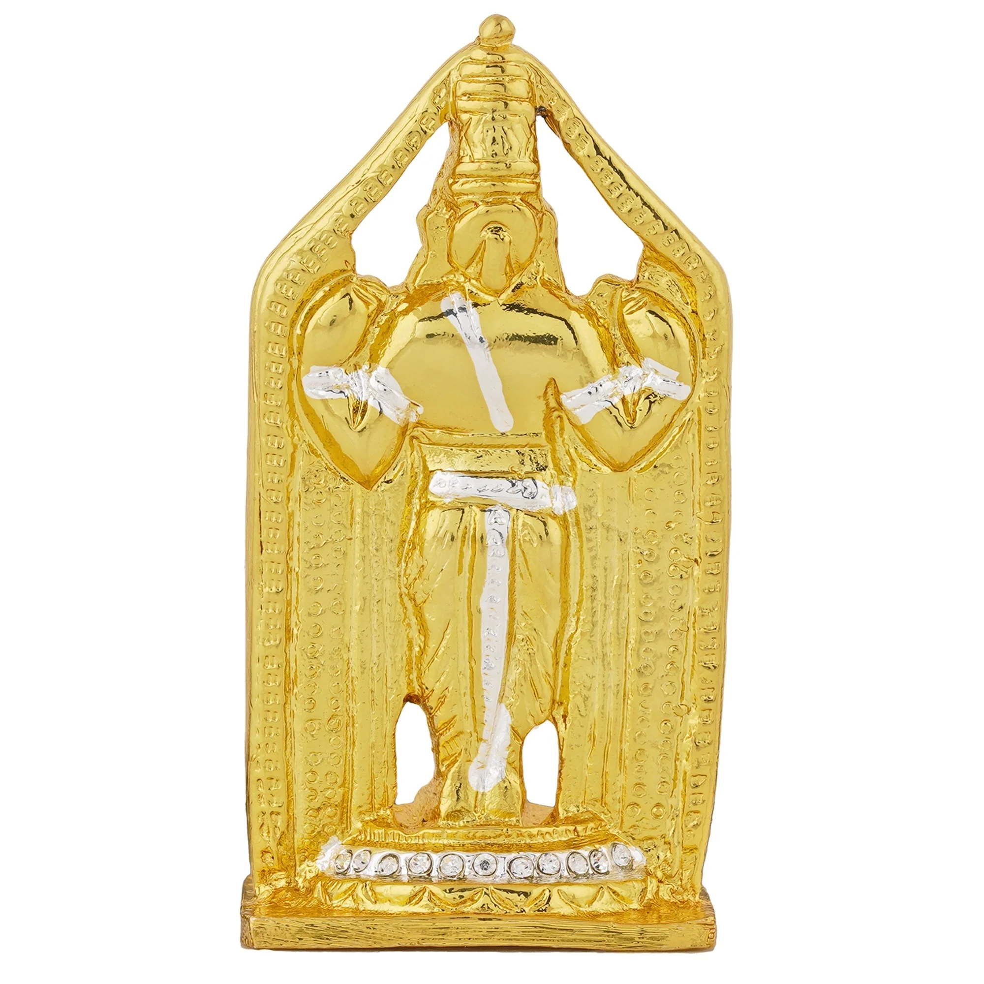 Estele Gold & Rhodium Plated Lord Tirupati Balaji Idol Showpiece For Pooja Mandir/ Home Decorative - Image 4