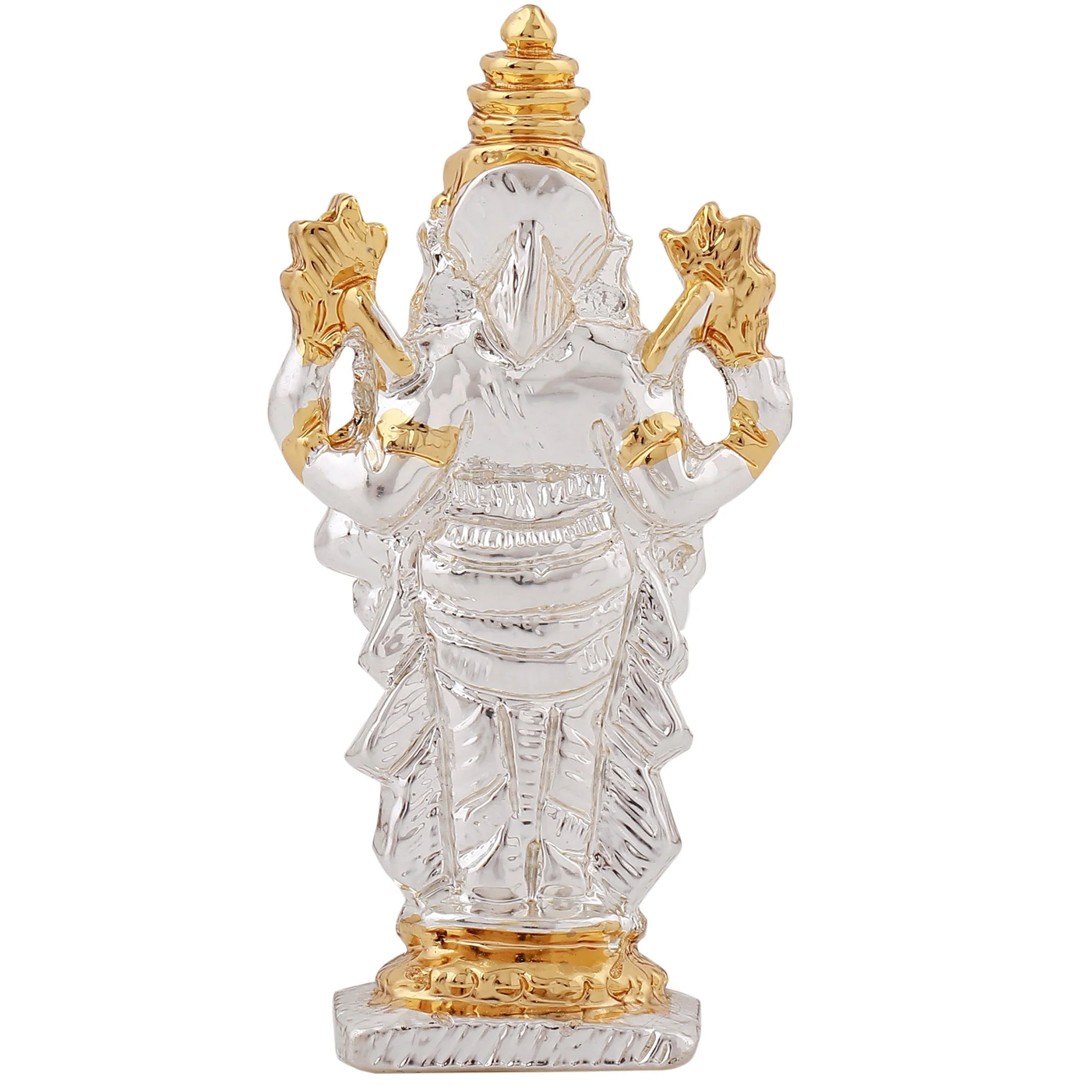 Estele Gold & Rhodium Plated Lord Tirupati Balaji Idol Showpiece For Pooja Mandir/ Home Decorative - Image 4