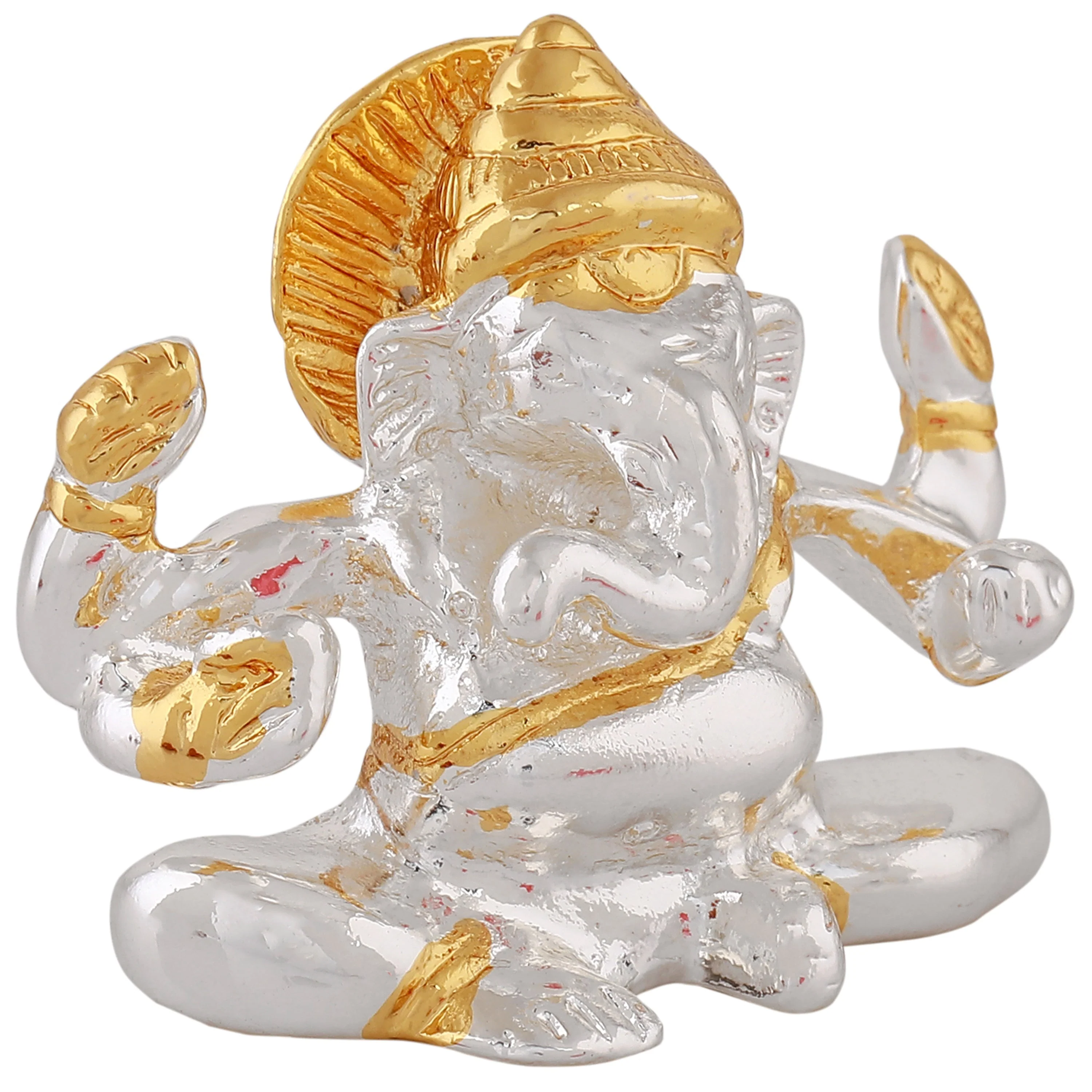 Estele Gold & Rhodium Plated Spiritual Lord Bal Ganesh Idol For Gifts & House Warming/Home/Office Decors. - Image 3