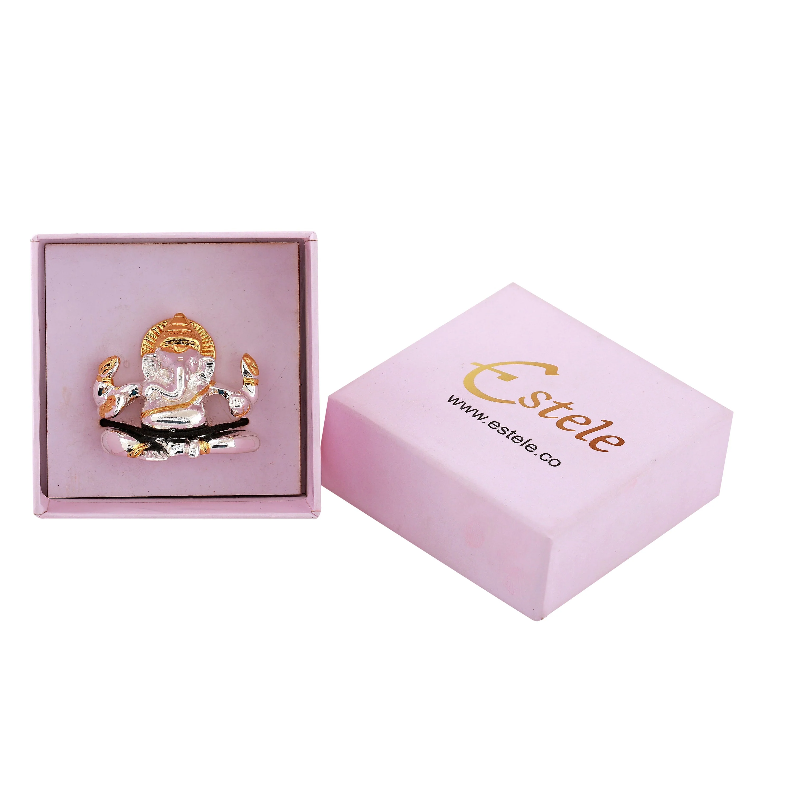 Estele Gold & Rhodium Plated Spiritual Lord Bal Ganesh Idol For Gifts & House Warming/Home/Office Decors. - Image 6