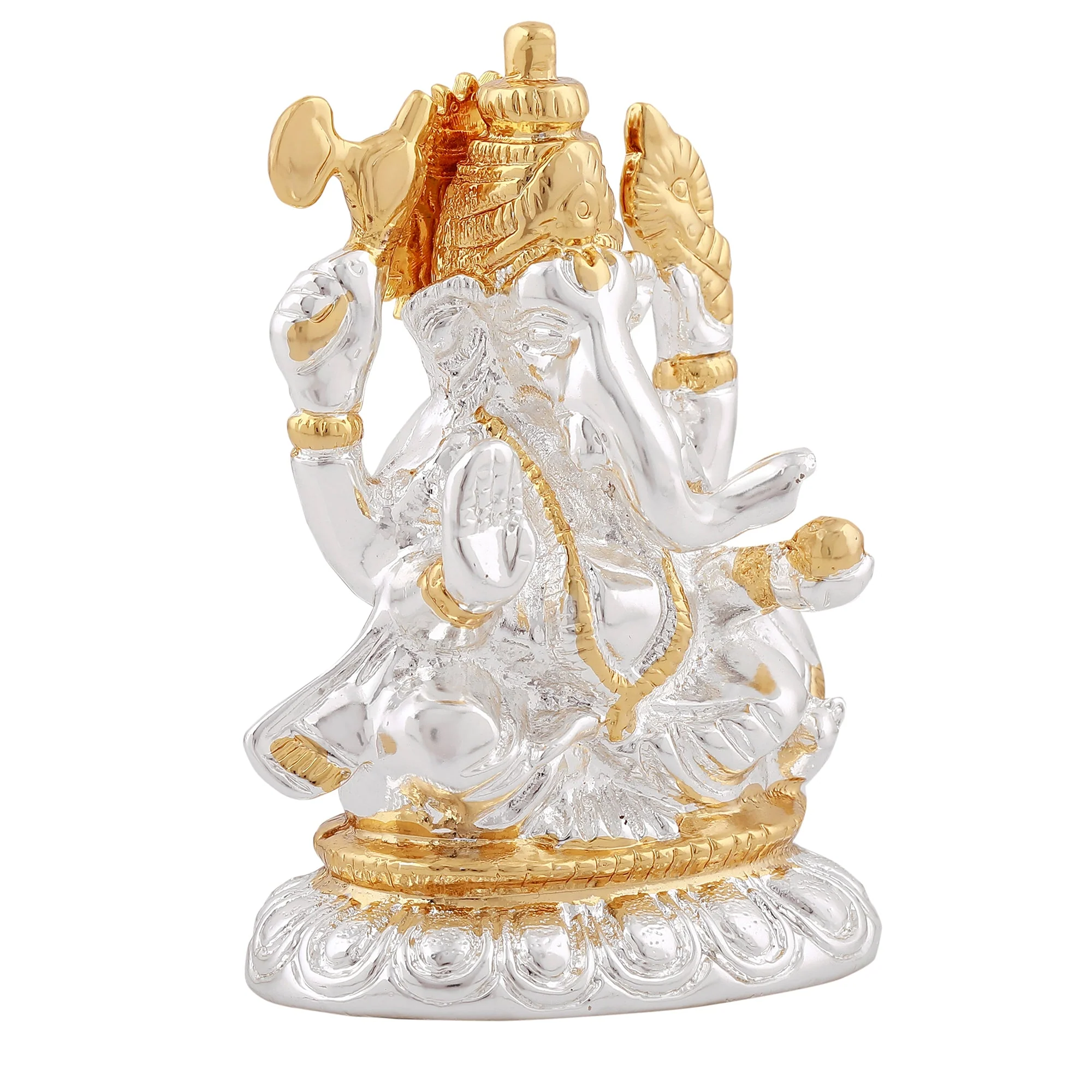 Estele Gold & Rhodium Plated Spiritual Lord Bal Ganesh Idol For Gifts & House Warming/Home/Office Decors. - Image 3