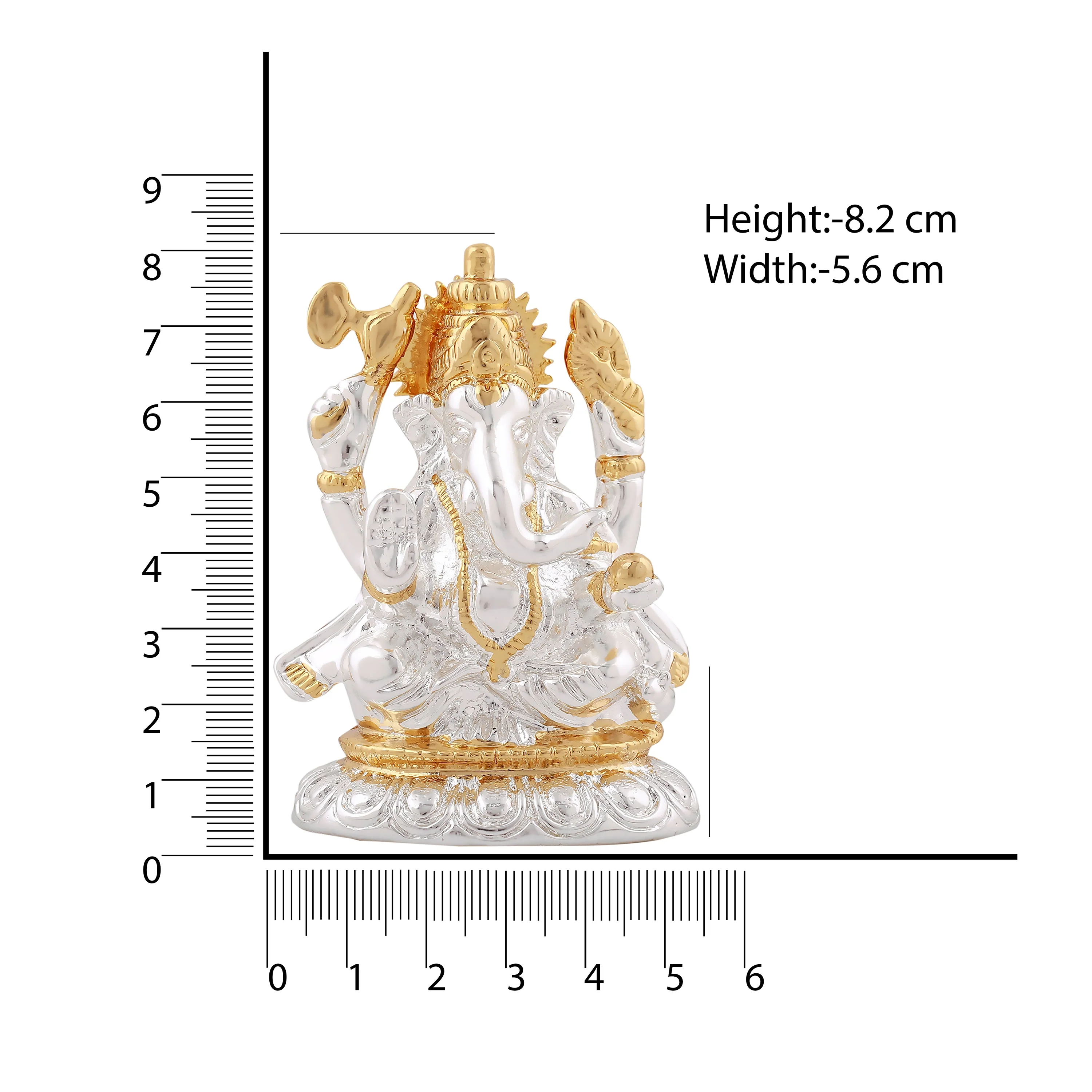 Estele Gold & Rhodium Plated Spiritual Lord Bal Ganesh Idol For Gifts & House Warming/Home/Office Decors. - Image 5