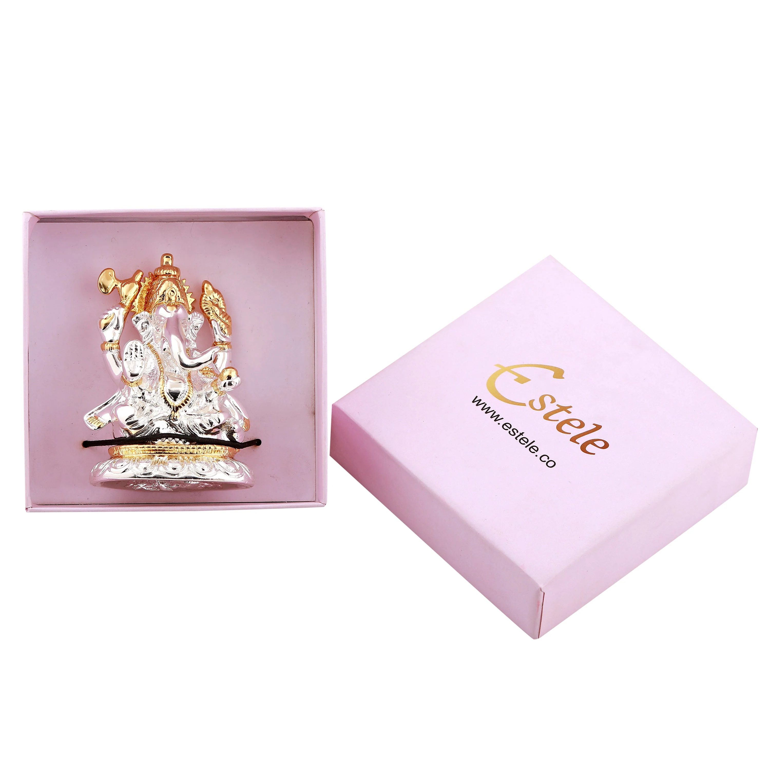 Estele Gold & Rhodium Plated Spiritual Lord Bal Ganesh Idol For Gifts & House Warming/Home/Office Decors. - Image 6