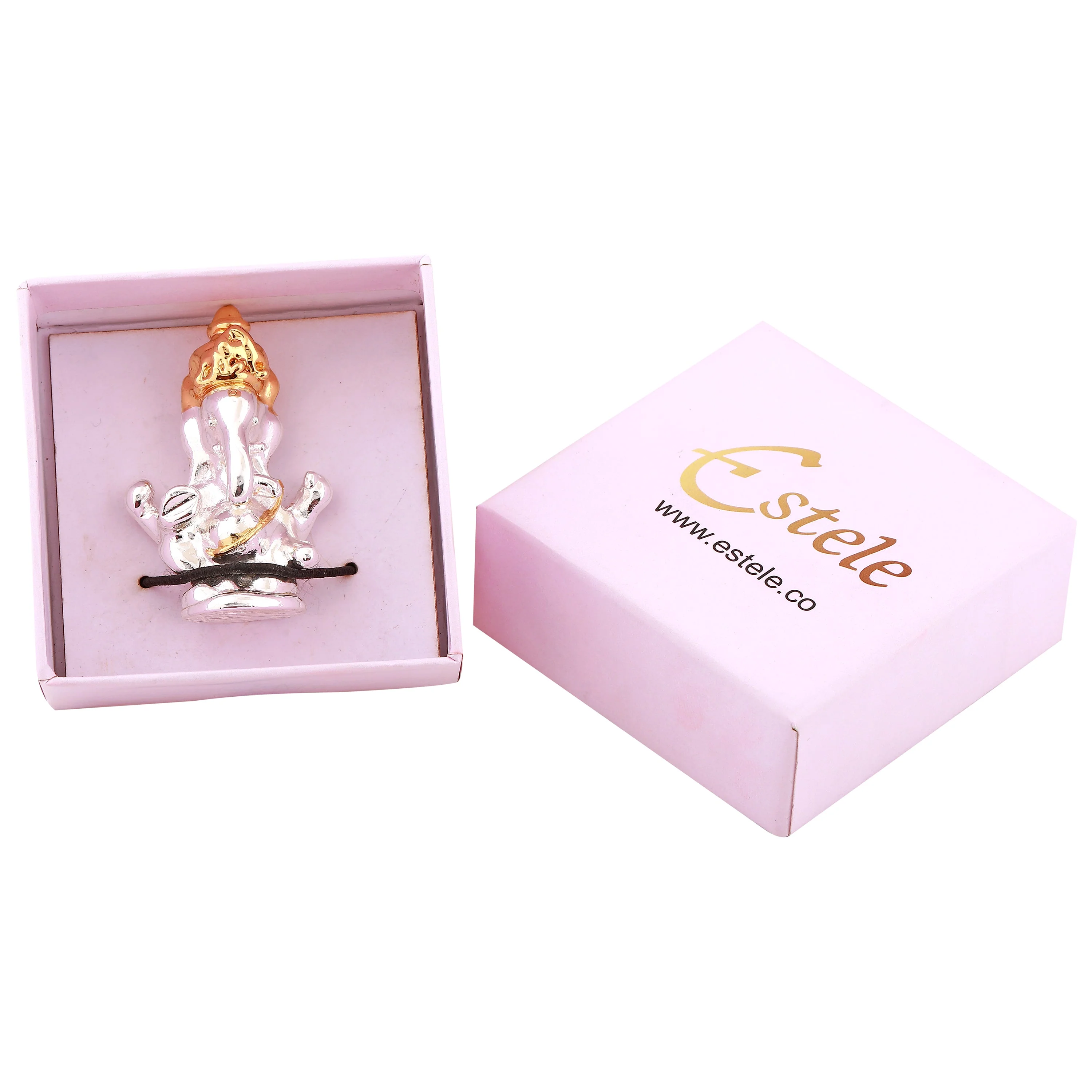 Estele Gold & Rhodium Plated Spiritual Lord Ganesh Idol For Gifts & House Warming/Home/Office Decors. - Image 6