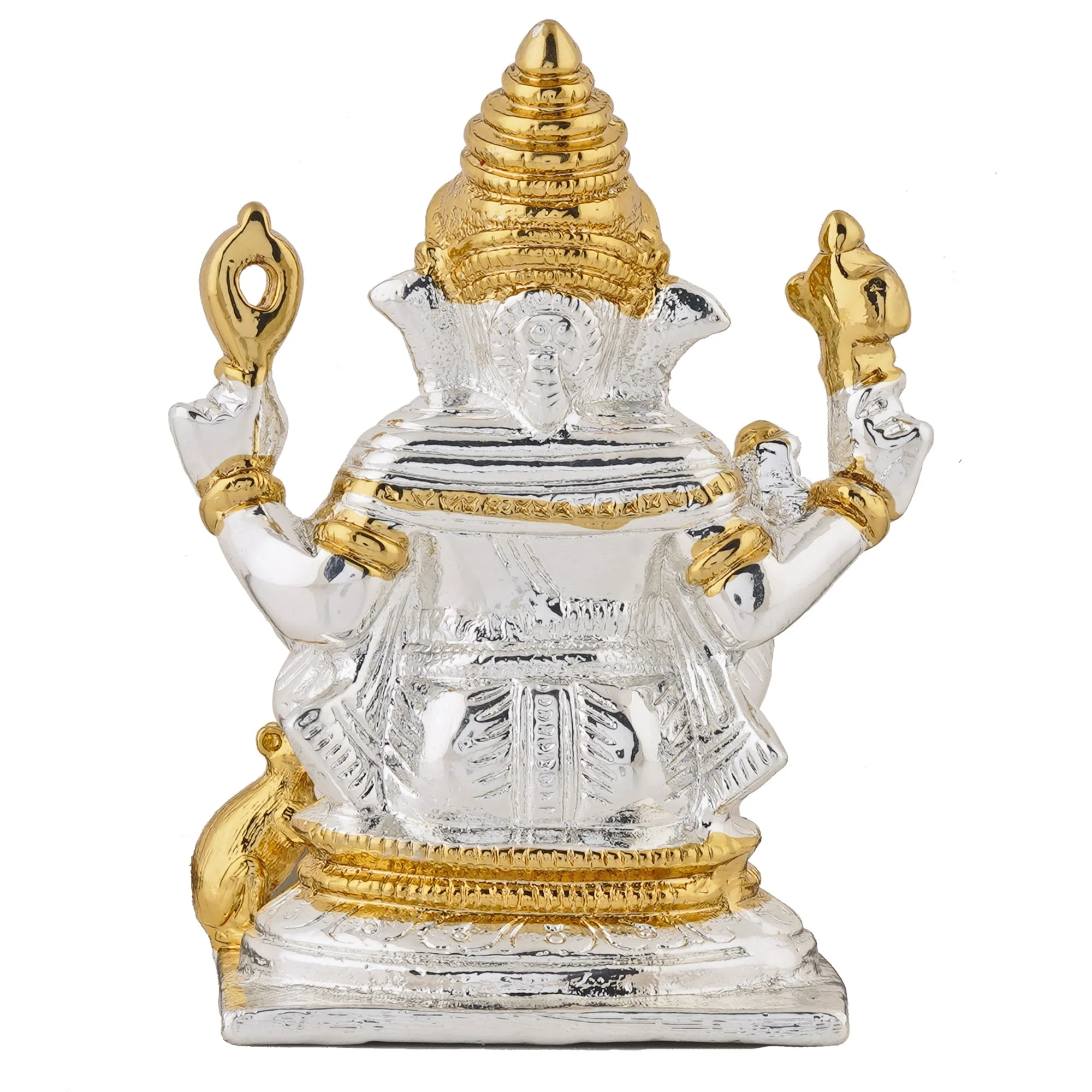 Estele Gold & Rhodium Plated Spiritual Lord Ganesh Idol For Gifts & House Warming/Home/Office Decors. - Image 4