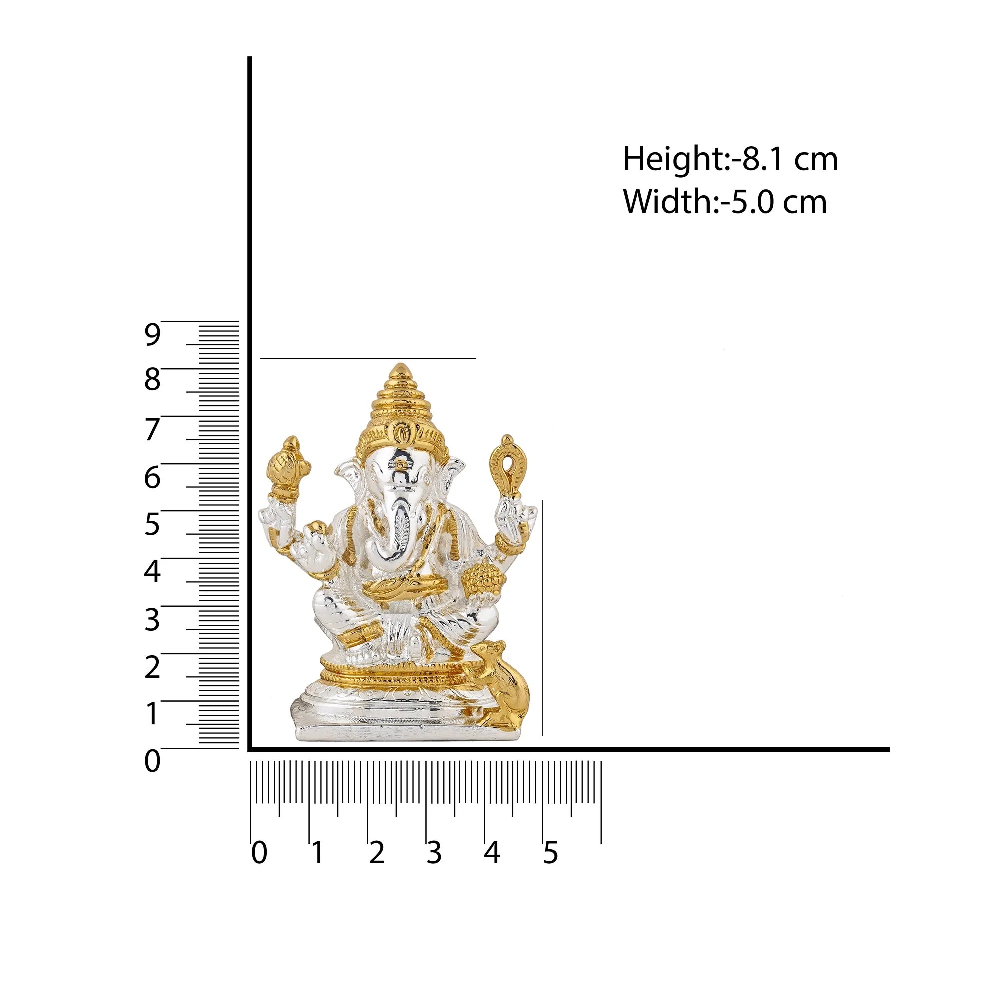 Estele Gold & Rhodium Plated Spiritual Lord Ganesh Idol For Gifts & House Warming/Home/Office Decors. - Image 5