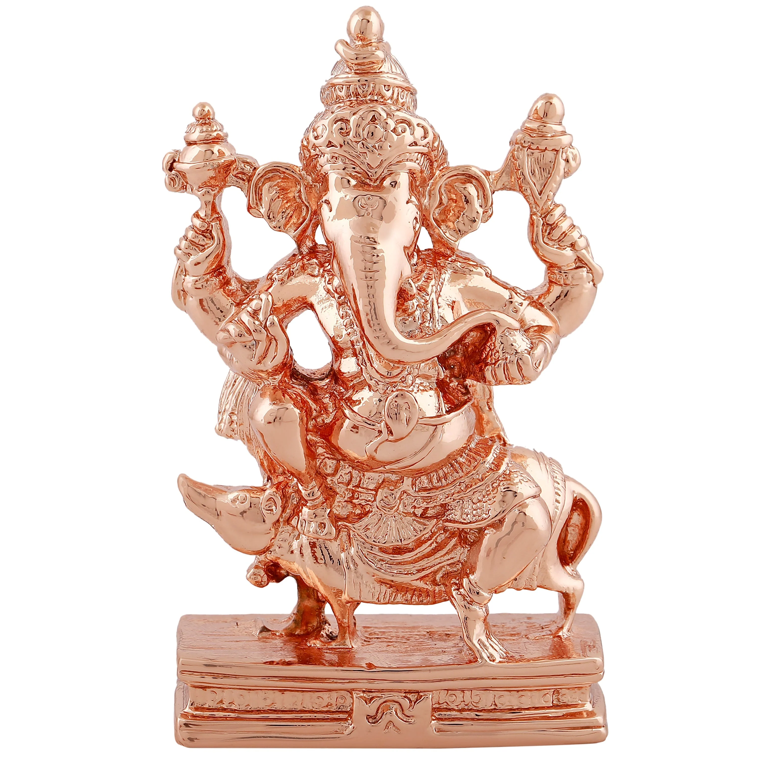 Estele Pink Gold Plated Lord Ganesha Idol - Image 3