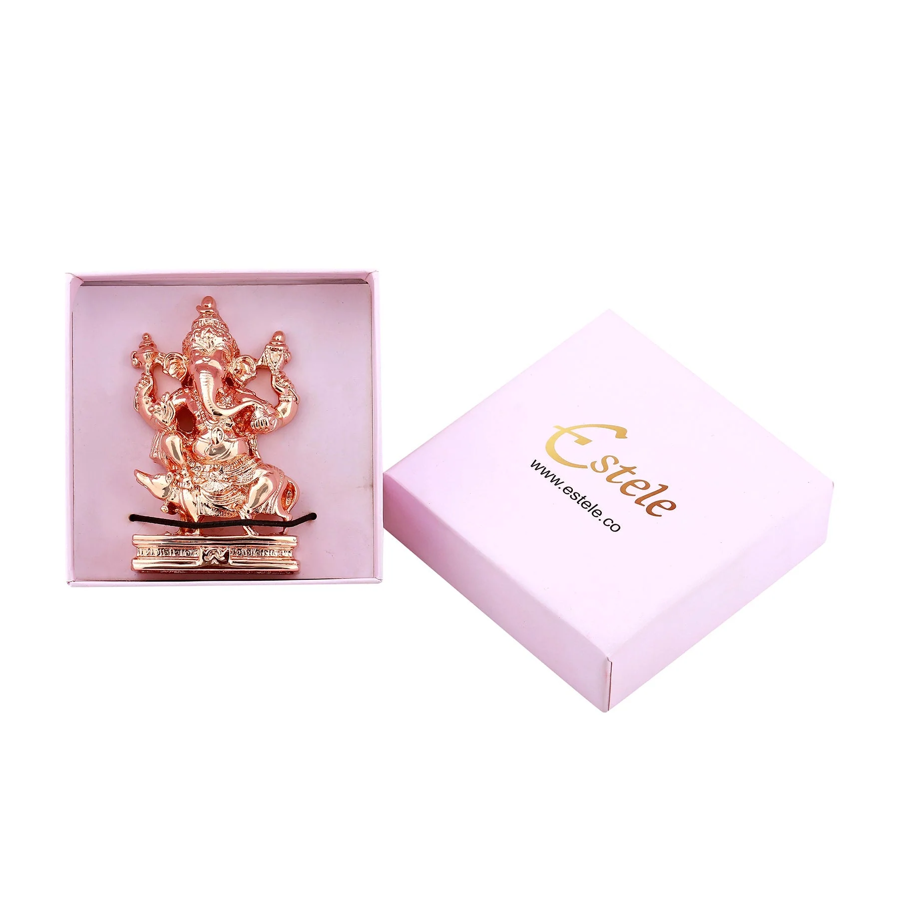 Estele Pink Gold Plated Lord Ganesha Idol - Image 7