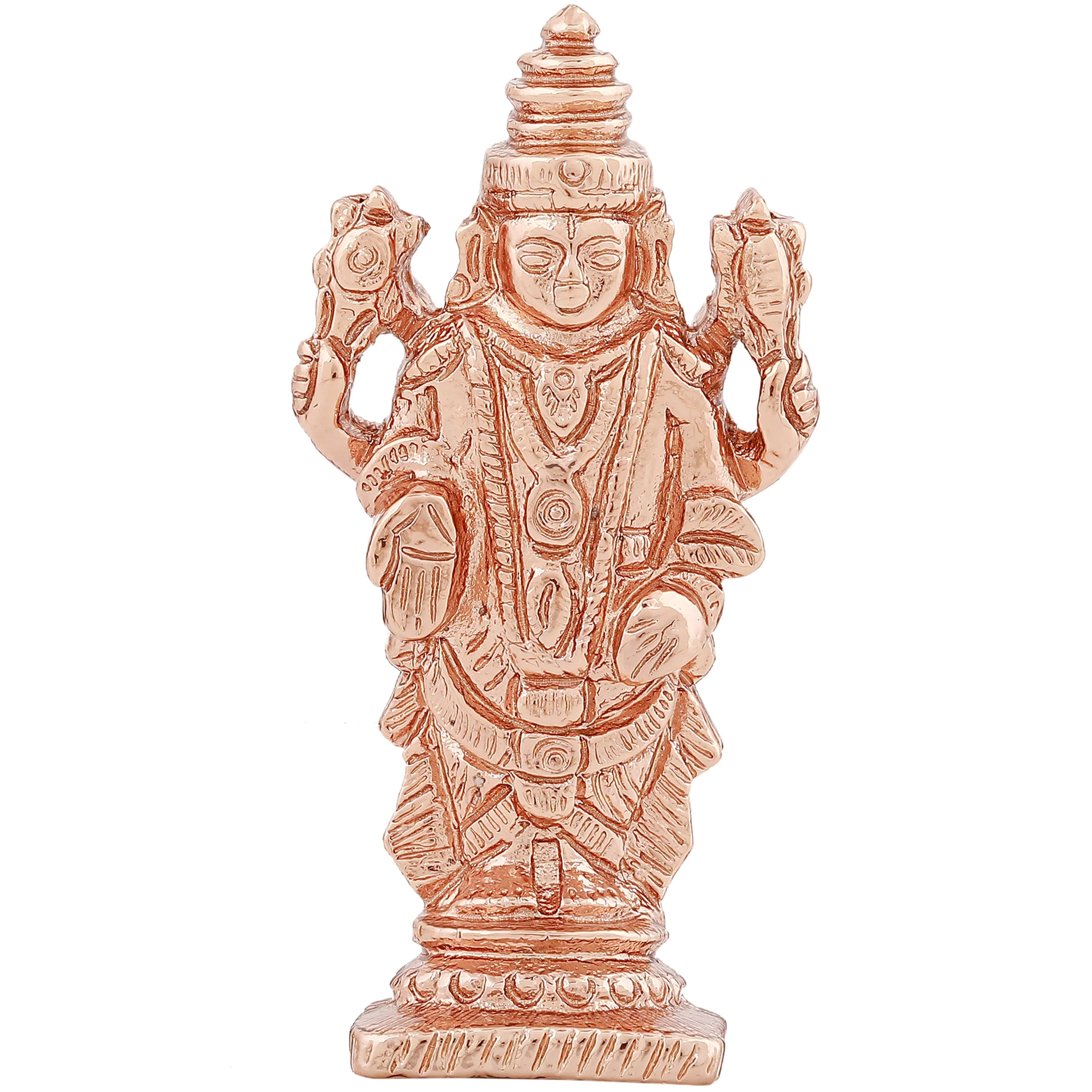 Estele Pink/ Rosegold Plated Lord Tirupati Balaji Idol Showpiece For Pooja Mandir/ Home Decorative - Image 2