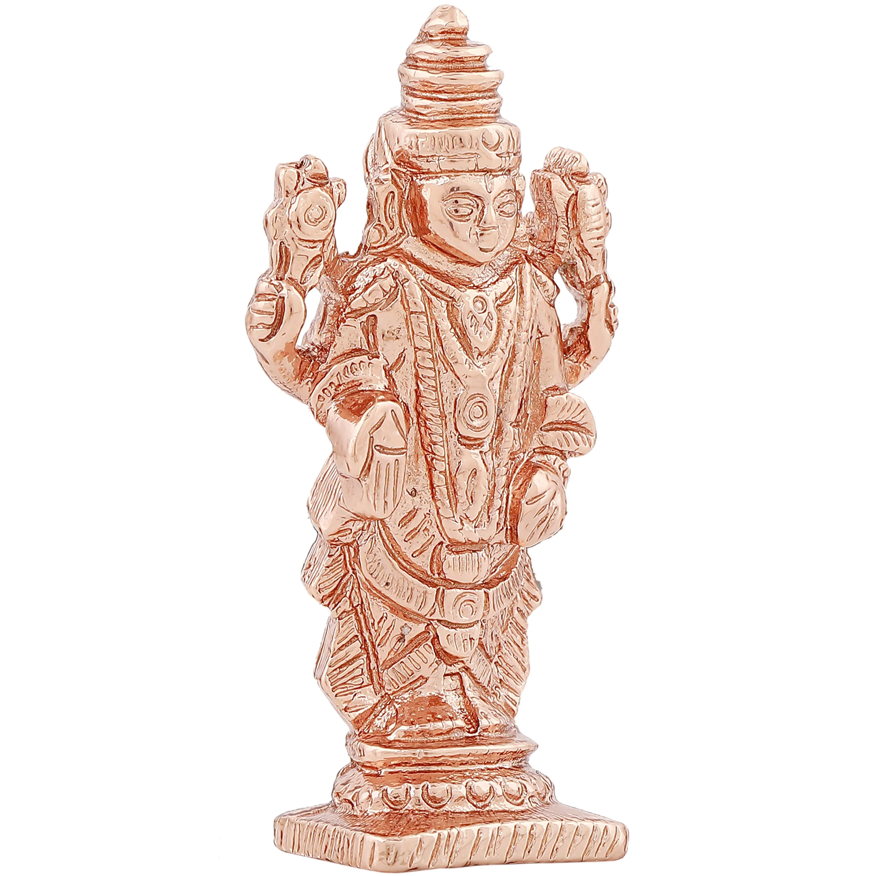 Estele Pink/ Rosegold Plated Lord Tirupati Balaji Idol Showpiece For Pooja Mandir/ Home Decorative - Image 3