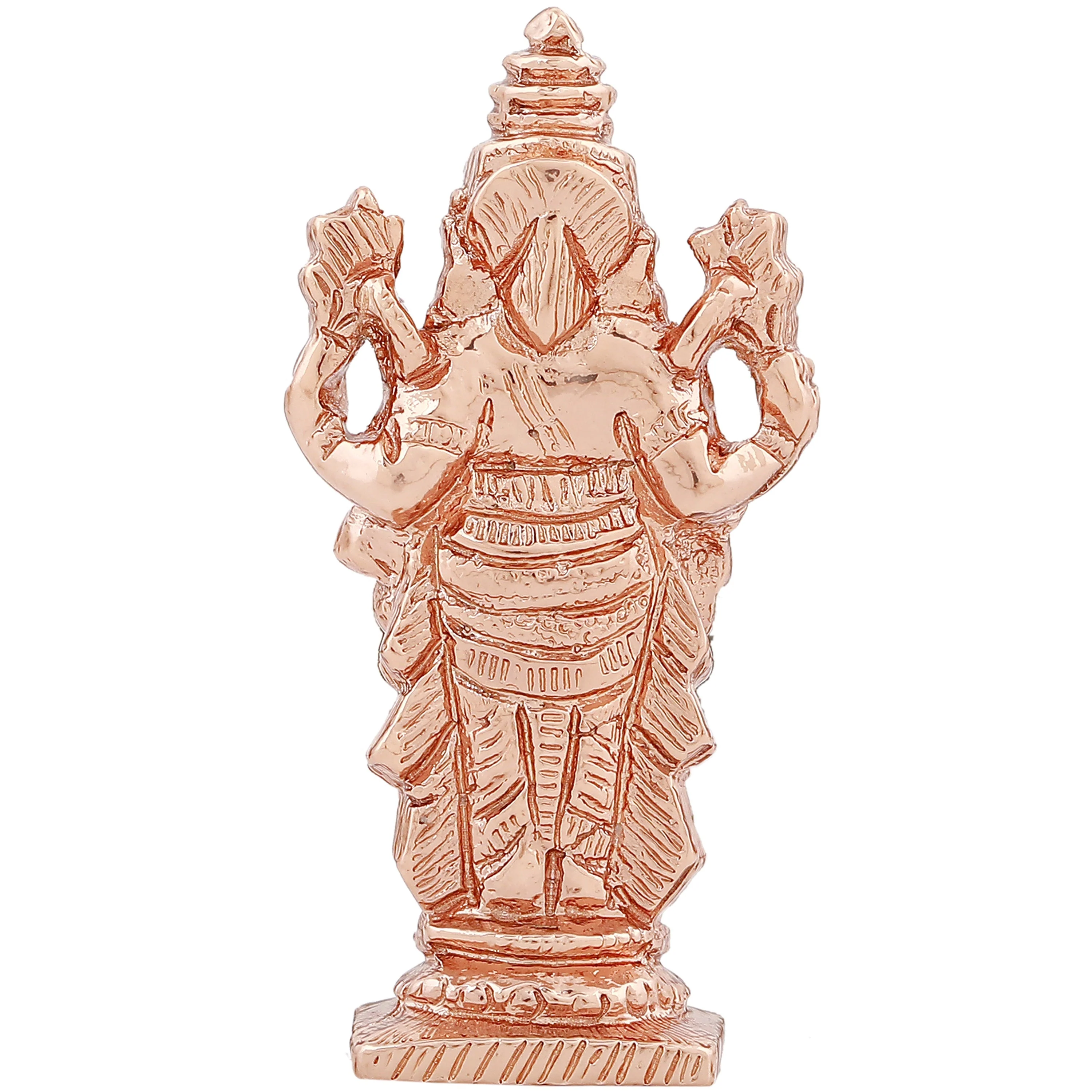 Estele Pink/ Rosegold Plated Lord Tirupati Balaji Idol Showpiece For Pooja Mandir/ Home Decorative - Image 4