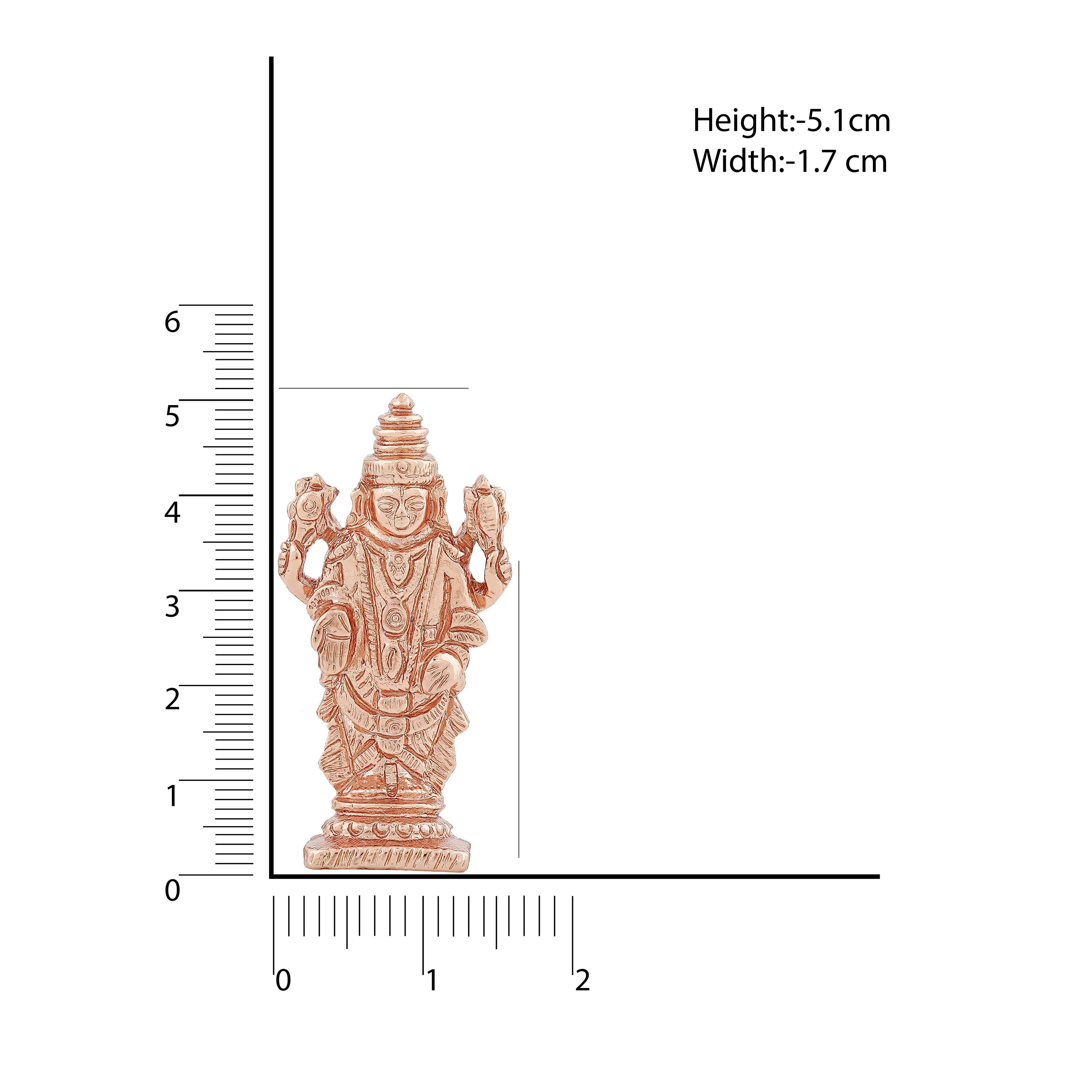 Estele Pink/ Rosegold Plated Lord Tirupati Balaji Idol Showpiece For Pooja Mandir/ Home Decorative - Image 5