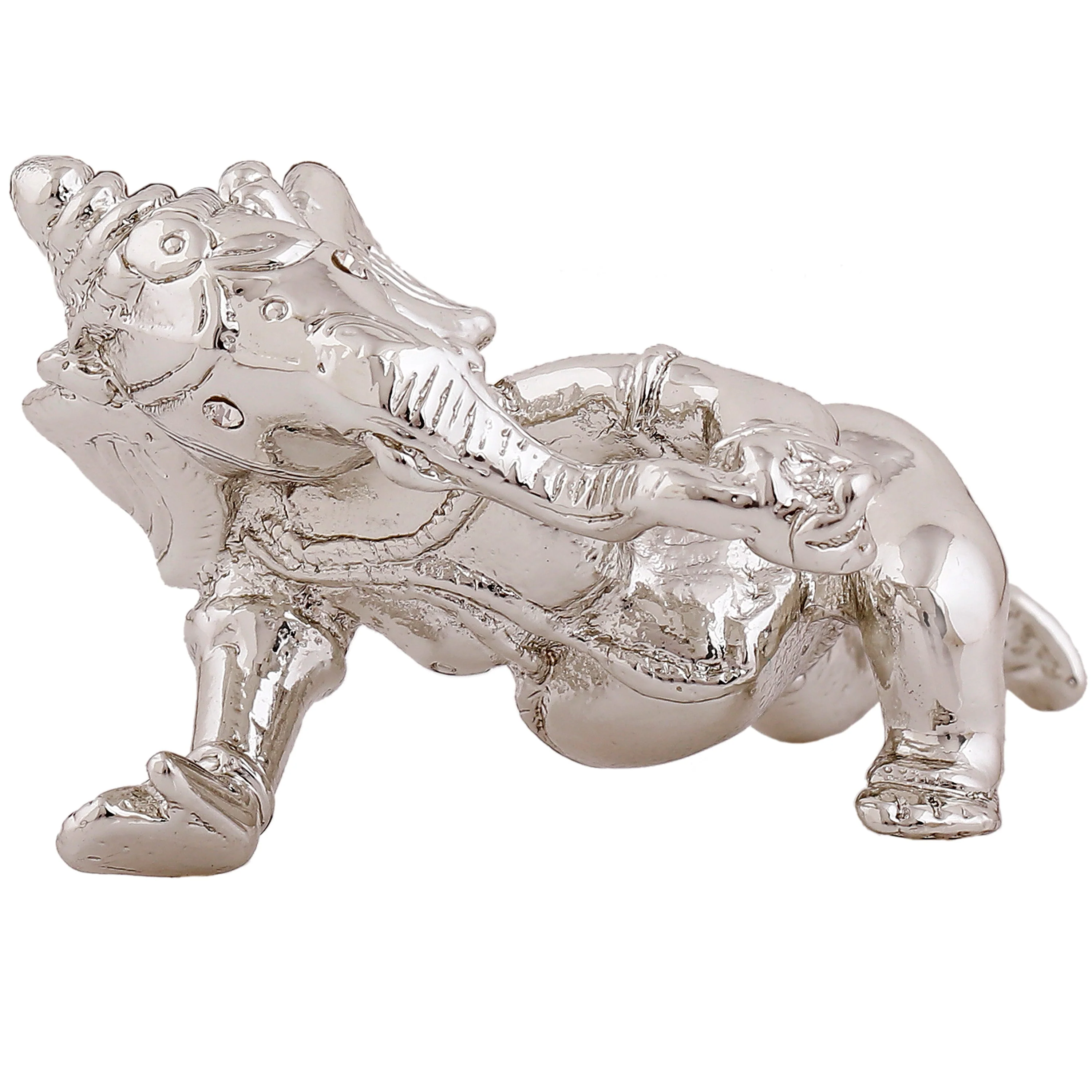 Estele Rhodium Plated Bal Spiritual Lord Ganesh Idol For Gifts & House Warming/Home/Office Decors. - Image 3