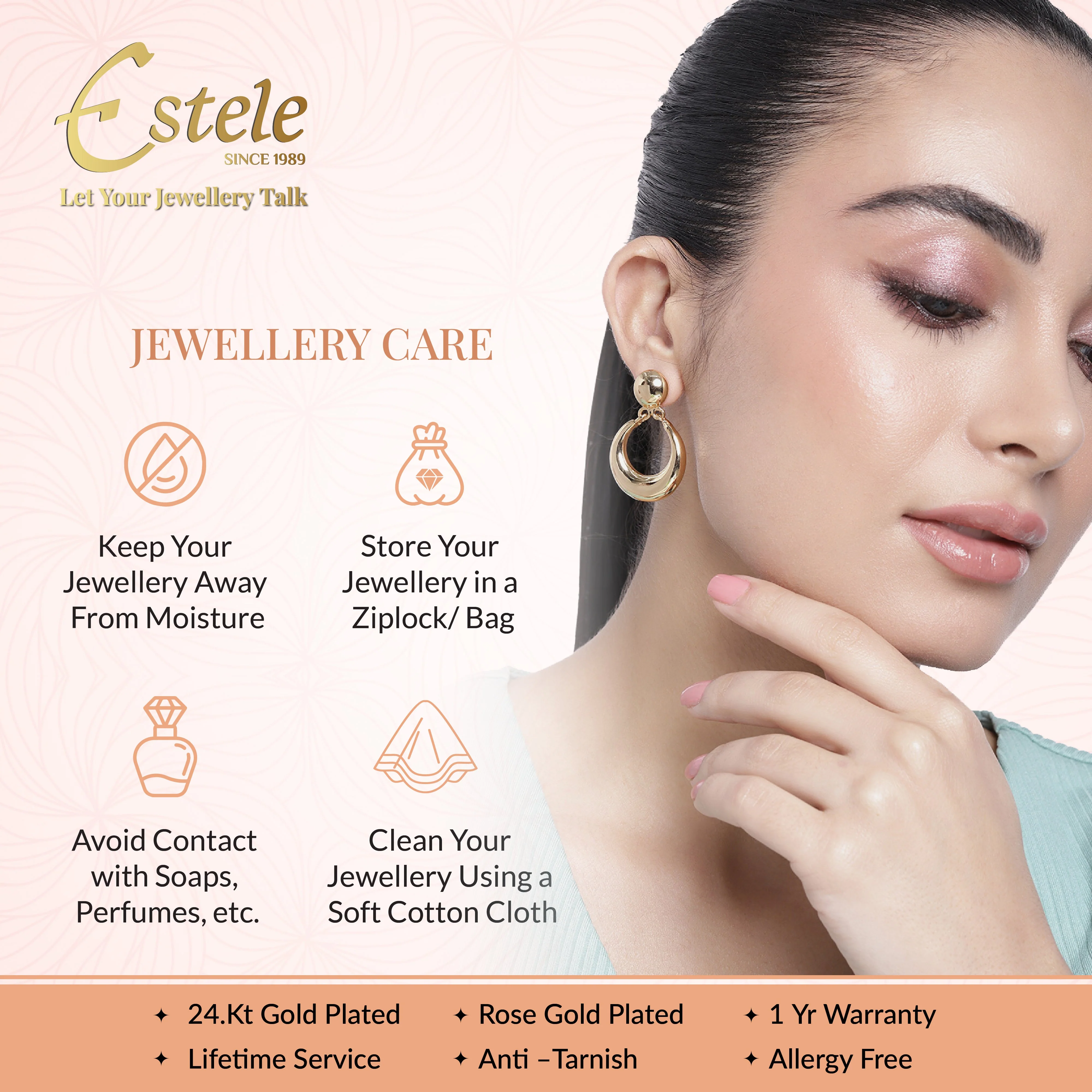 Estele Rhodium Plated CZ Flower Designer Finger Ring for Women (Adjustable) - Image 8