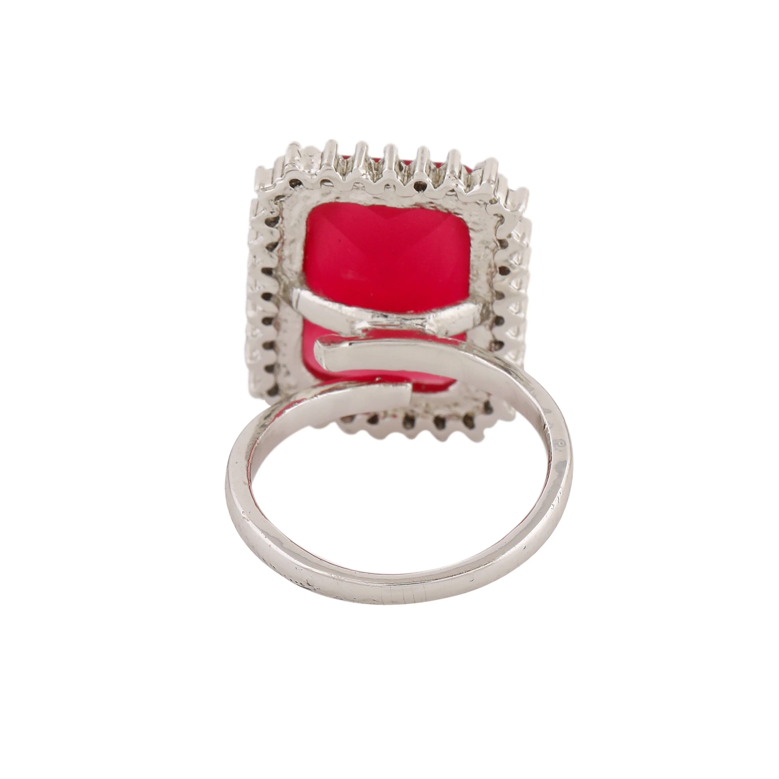 Estele Rhodium Plated Cz Sparkling Finger Ring For Women(Adjustable) - Image 7
