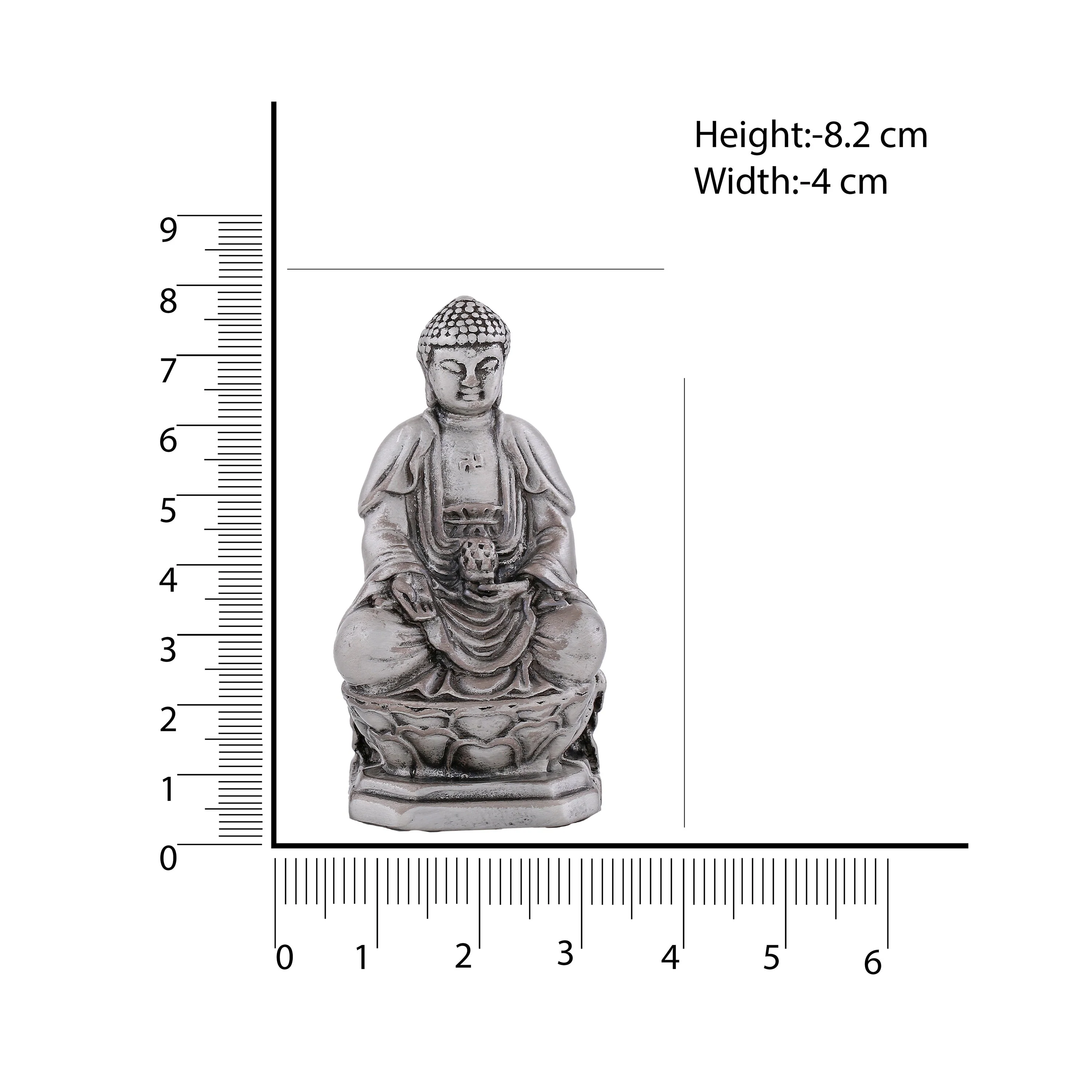 Estele Rhodium Plated Decorative Meditating Gautam Buddha Idol - Image 7