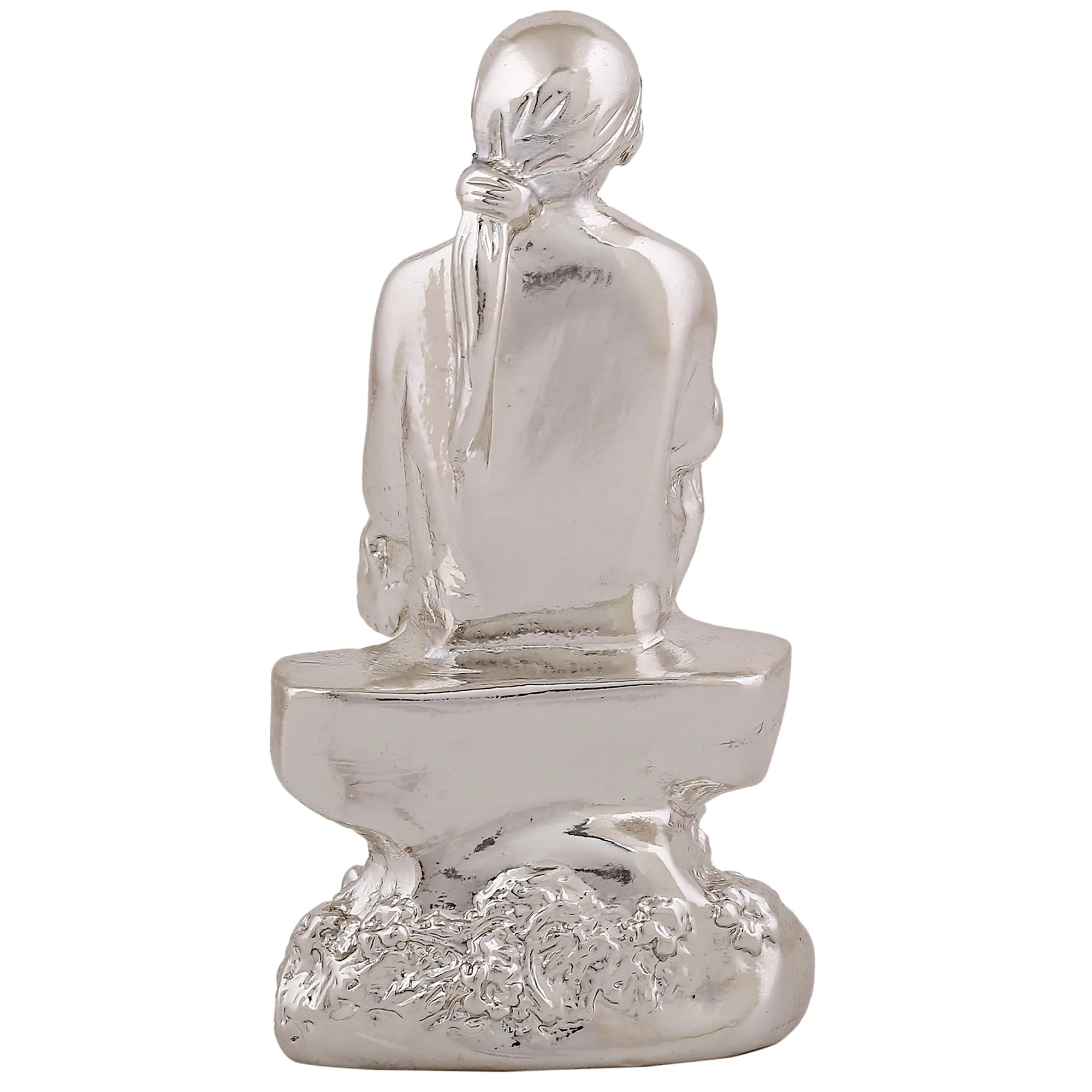 Estele Rhodium Plated Divine Shirdi Wale Sai Baba Idol For Pooja/Car Decor. - Image 4