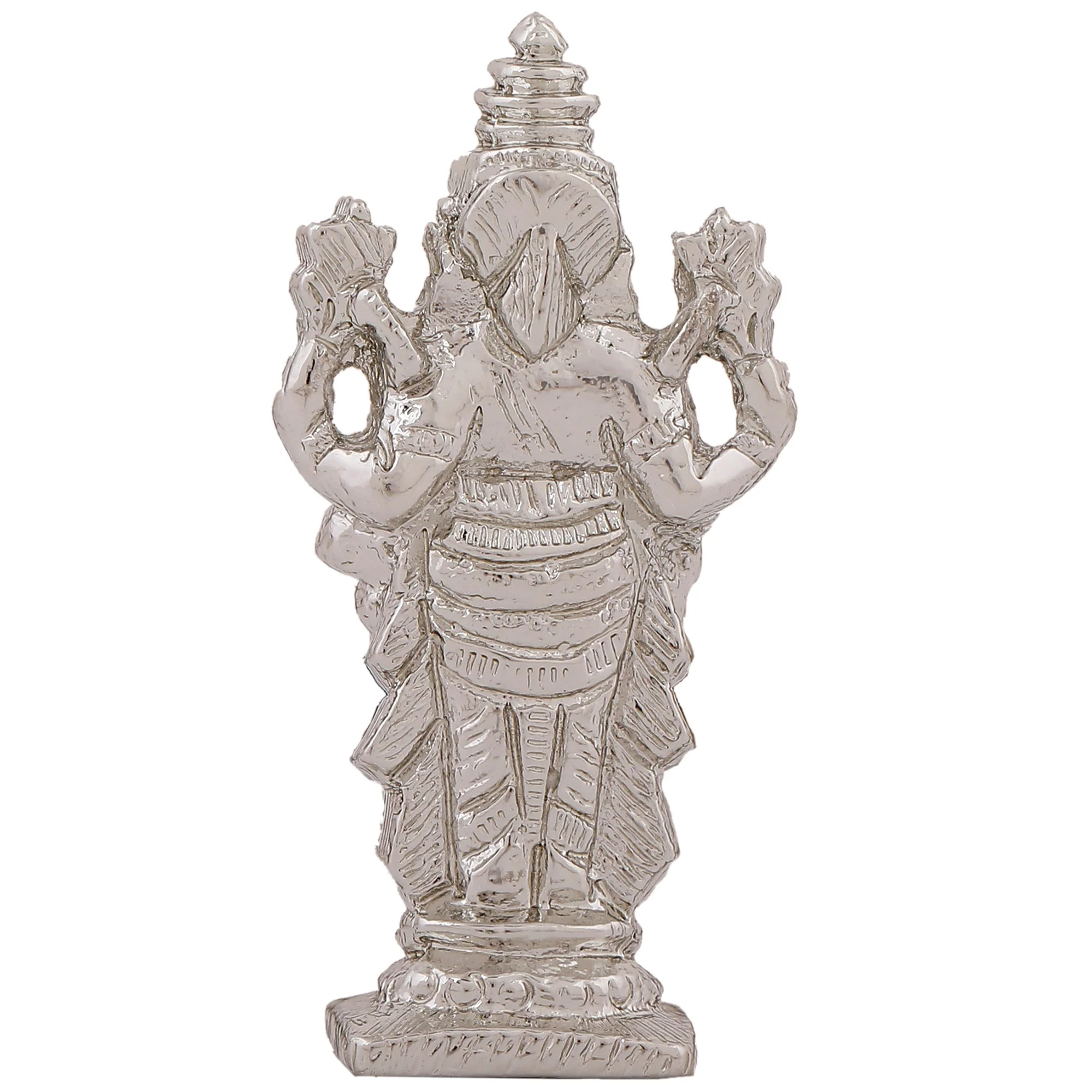 Estele Rhodium Plated Lord Tirupati Balaji Idol Showpiece For Pooja Mandir/ Home Decorative - Image 4