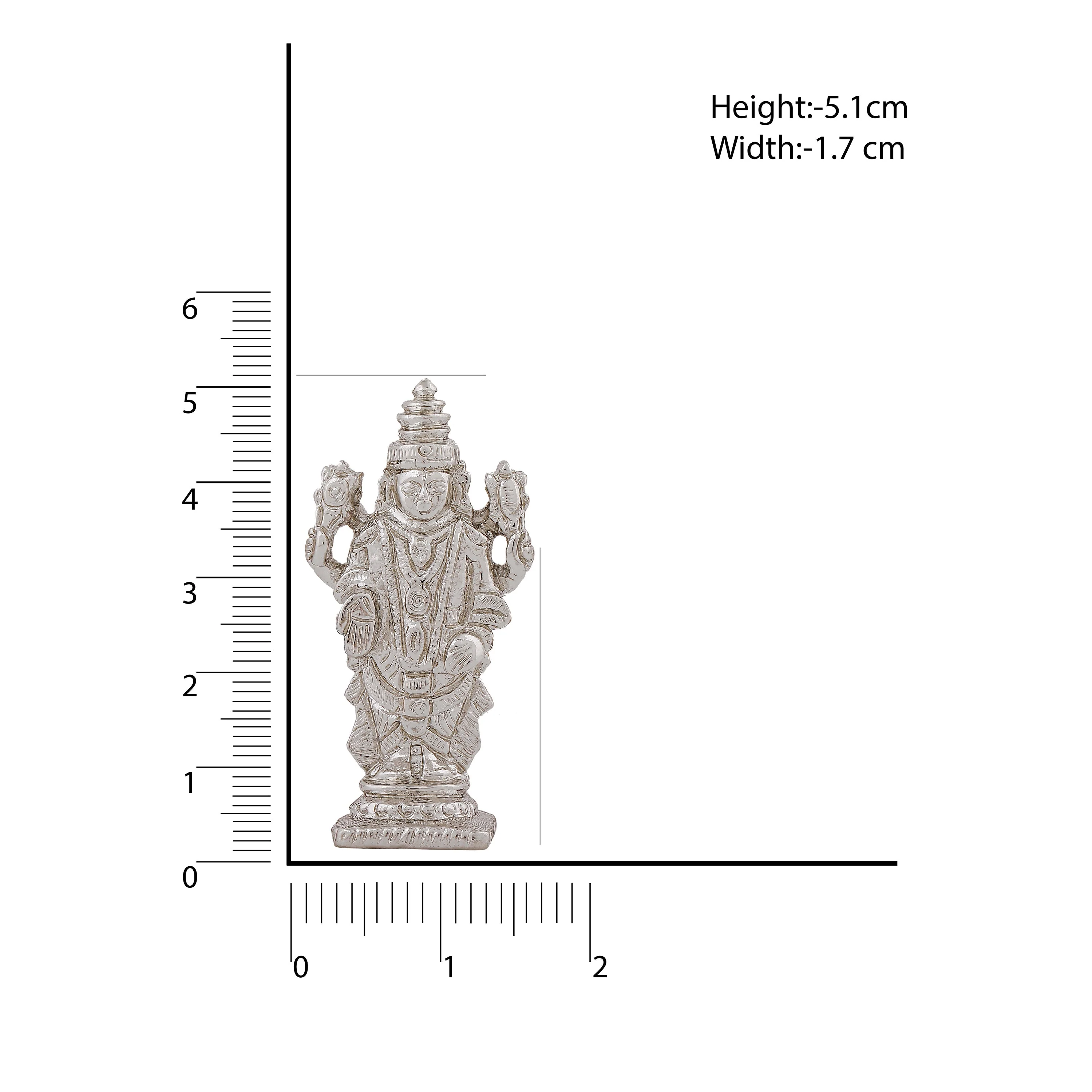 Estele Rhodium Plated Lord Tirupati Balaji Idol Showpiece For Pooja Mandir/ Home Decorative - Image 5