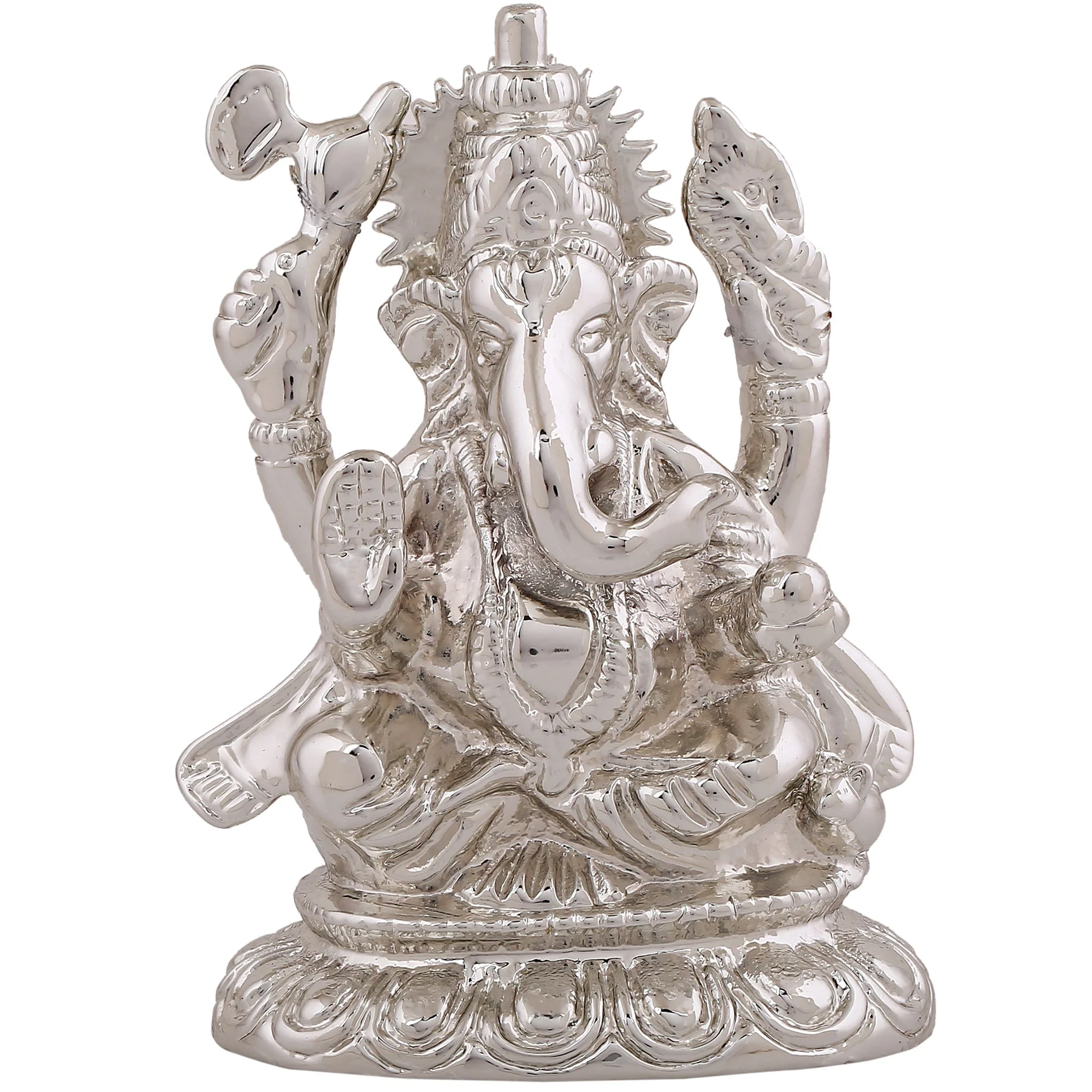 Estele Rhodium Plated Spiritual Lord Ganesh Idol For Gifts & House Warming/Home/Office Decors. - Image 2