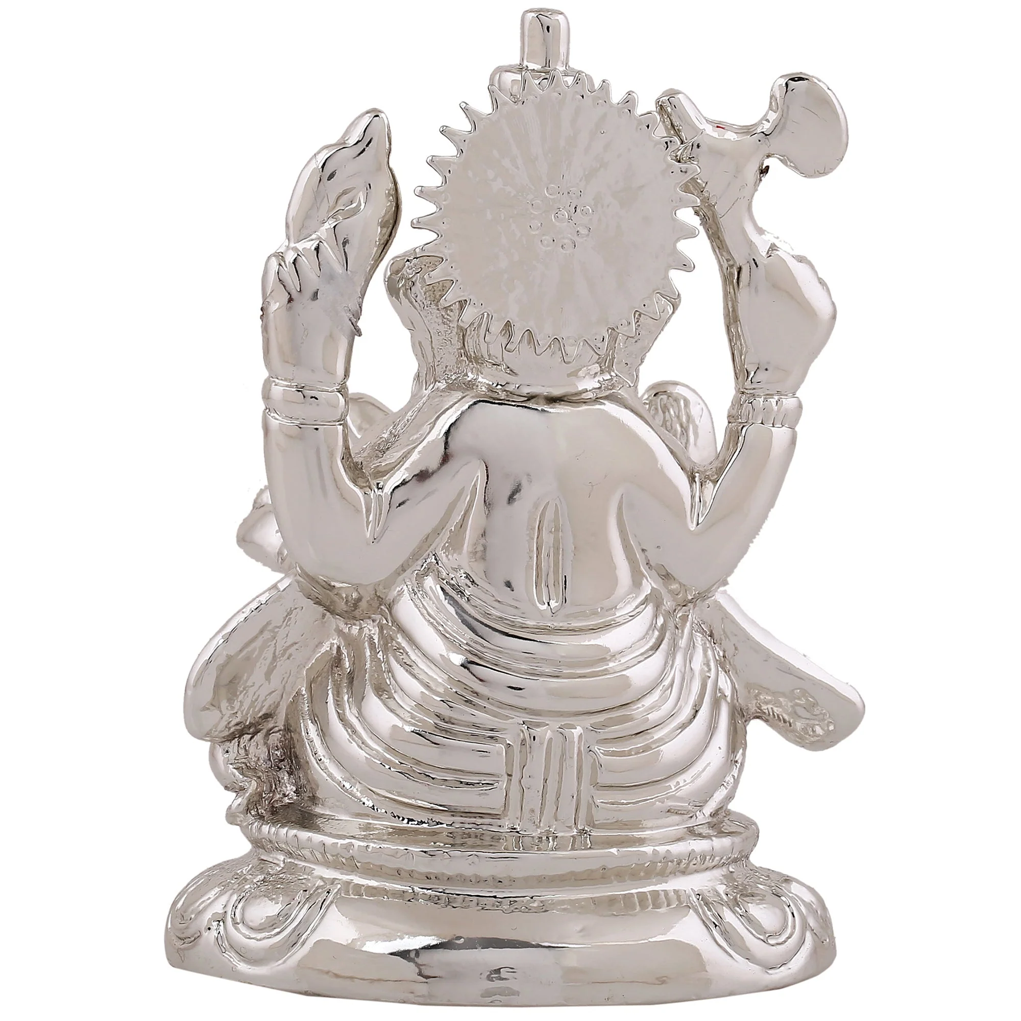 Estele Rhodium Plated Spiritual Lord Ganesh Idol For Gifts & House Warming/Home/Office Decors. - Image 4