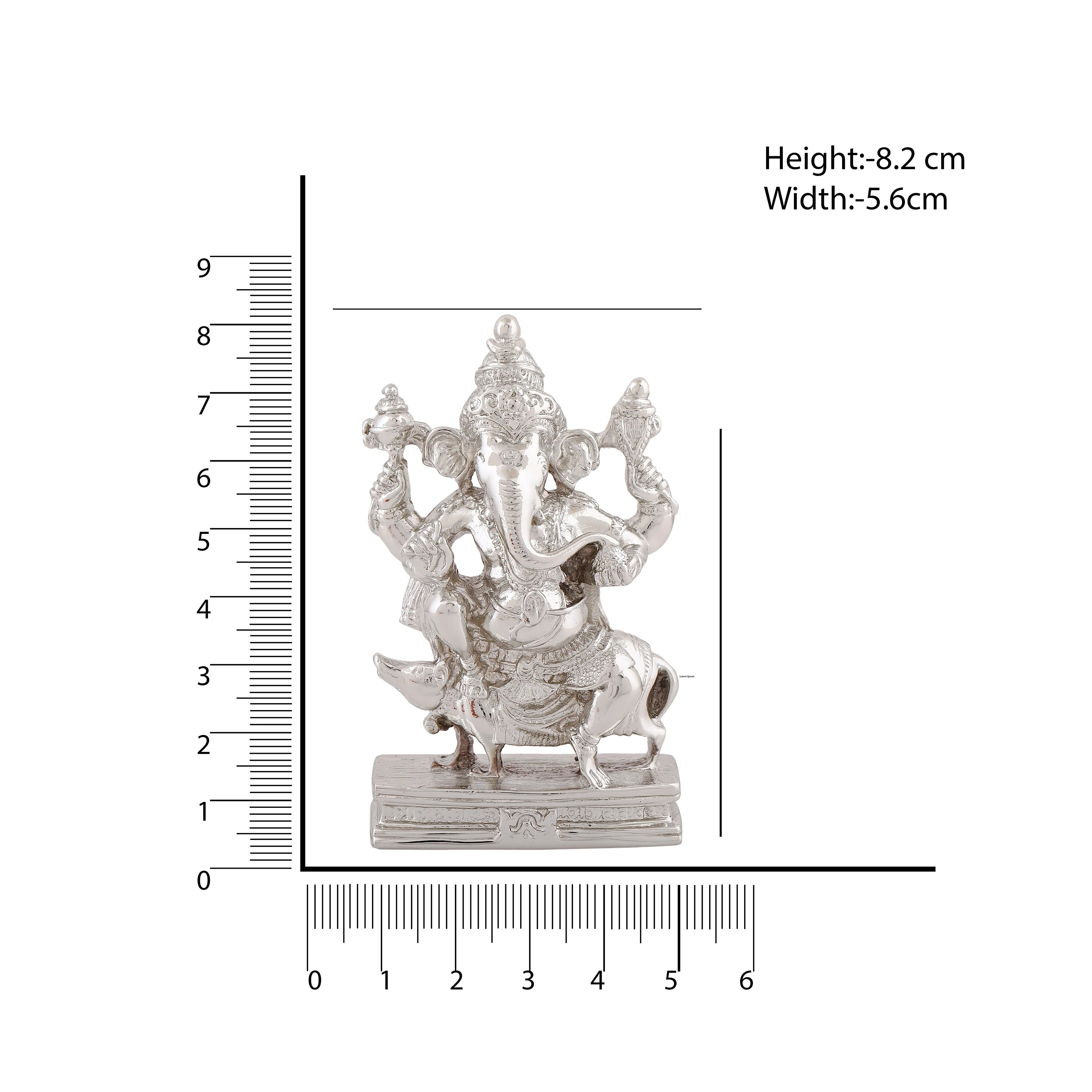 Estele Rhodium Plated Spiritual Lord Ganesh Idol For Gifts & House Warming/Home/Office Decors. - Image 5