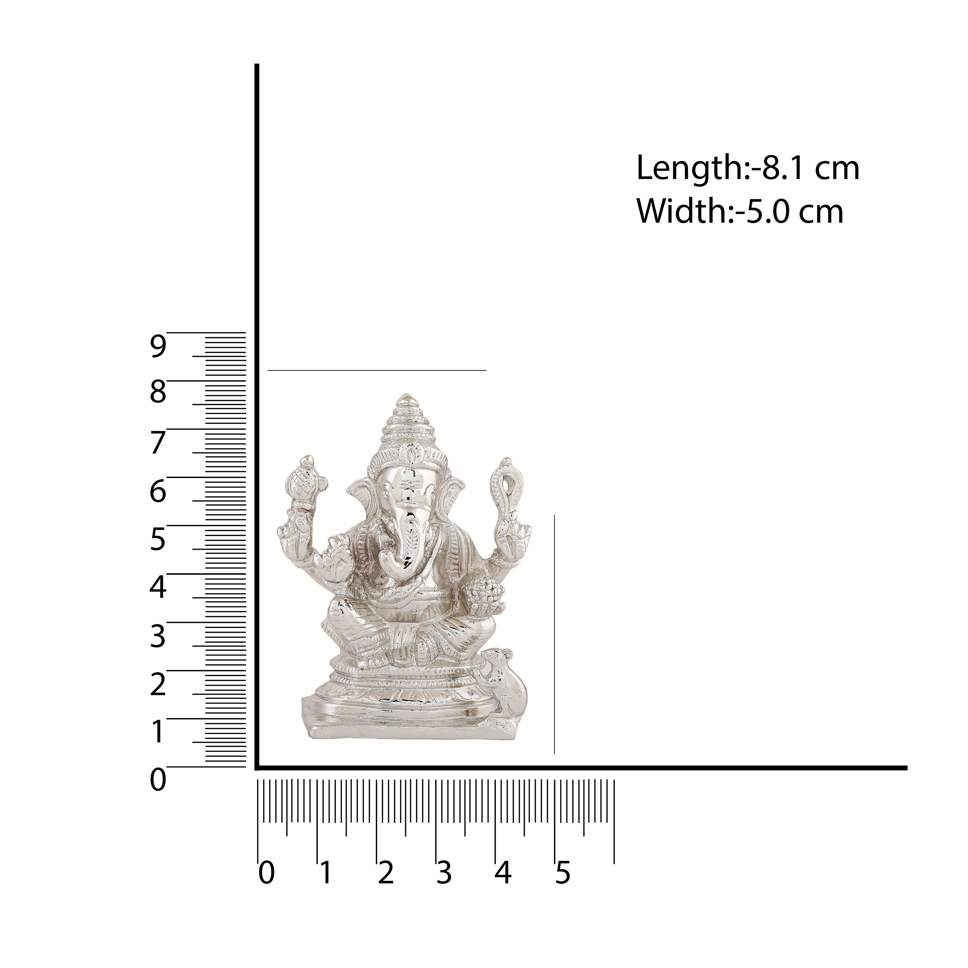 Estele Rhodium Plated Spiritual Lord Ganesh Idol For Gifts & House Warming/Home/Office Decors. - Image 5
