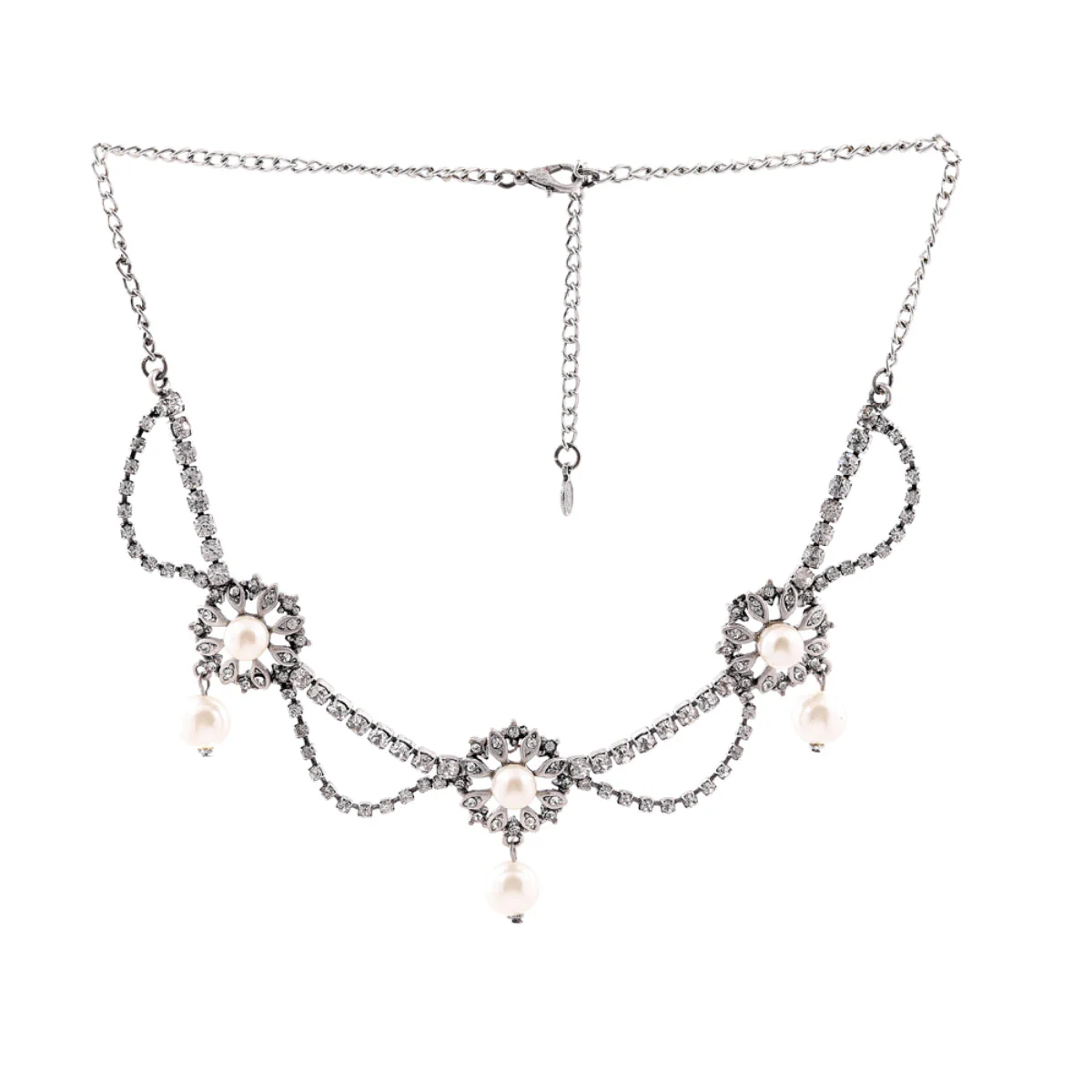 Estele Rhodium Plated Trendy Cz Diamond Designer Necklace Set For Women - Image 4