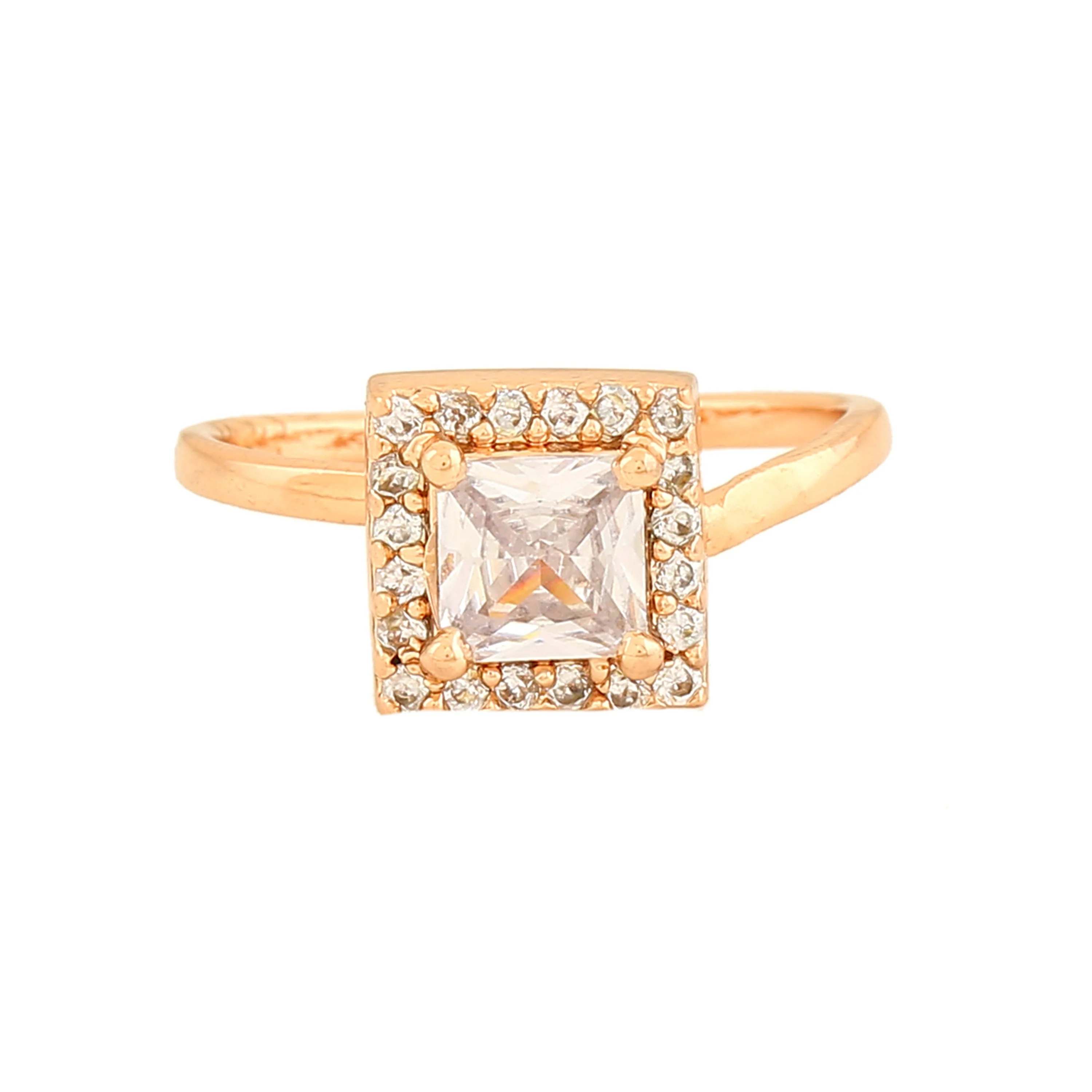 Estele Rose Gold Plated Cz Charming Finger Ring For Women(Adjustable) - Image 3