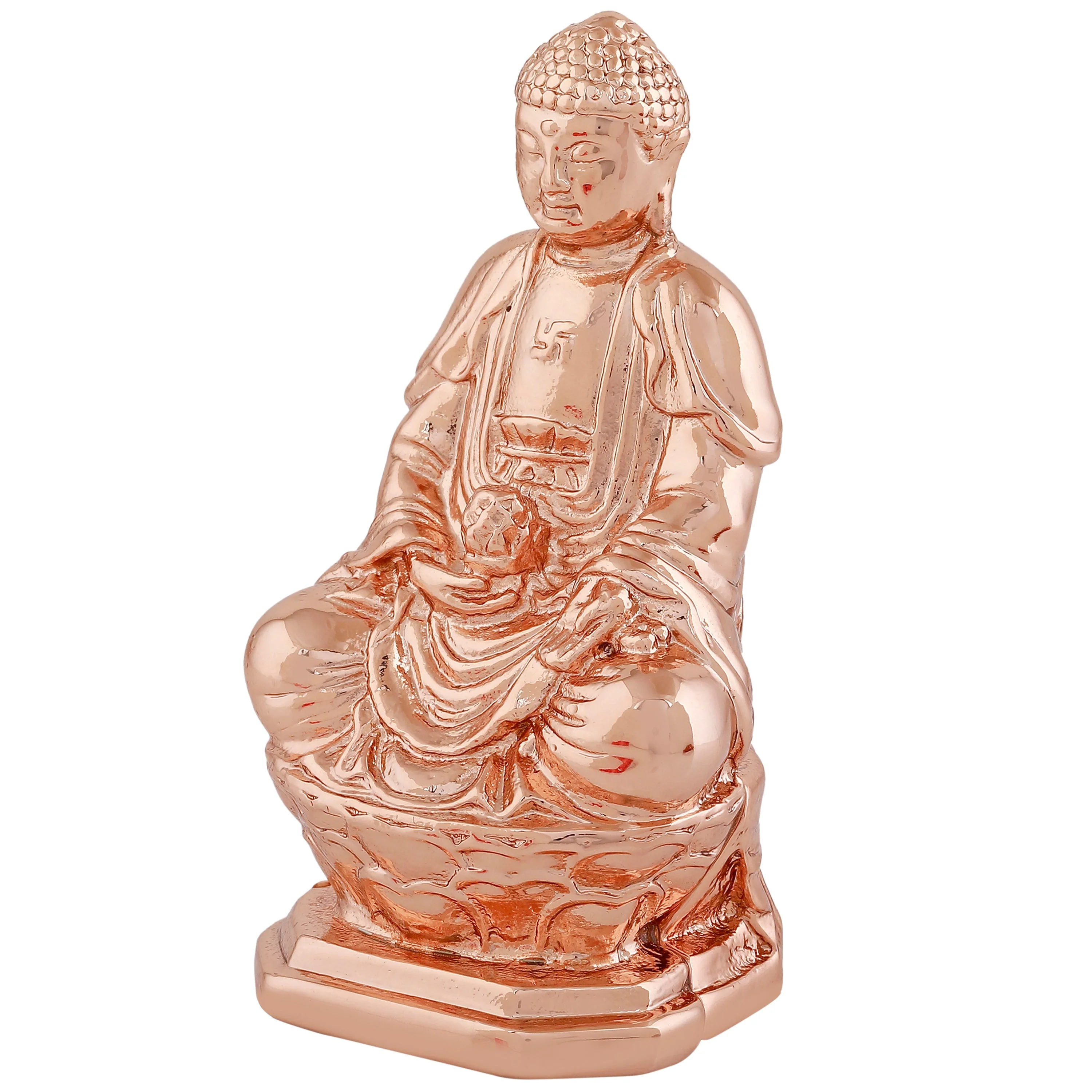 Estele Rose Gold Plated Decorative Meditating Gautam Buddha Idol - Image 4