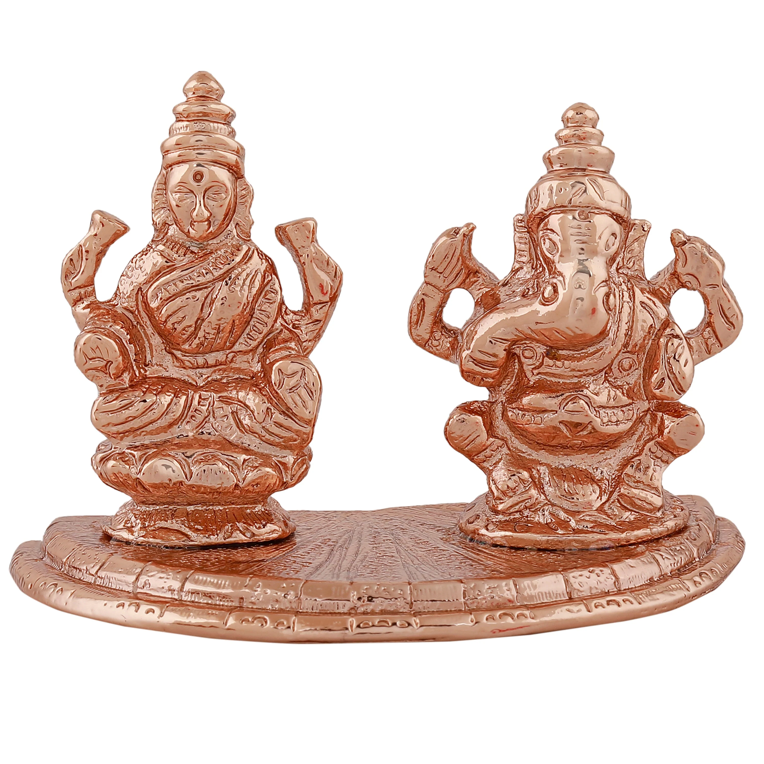 Estele Rose Gold Plated Goddess Lakshmi & Lord Ganapati Idol - Image 2