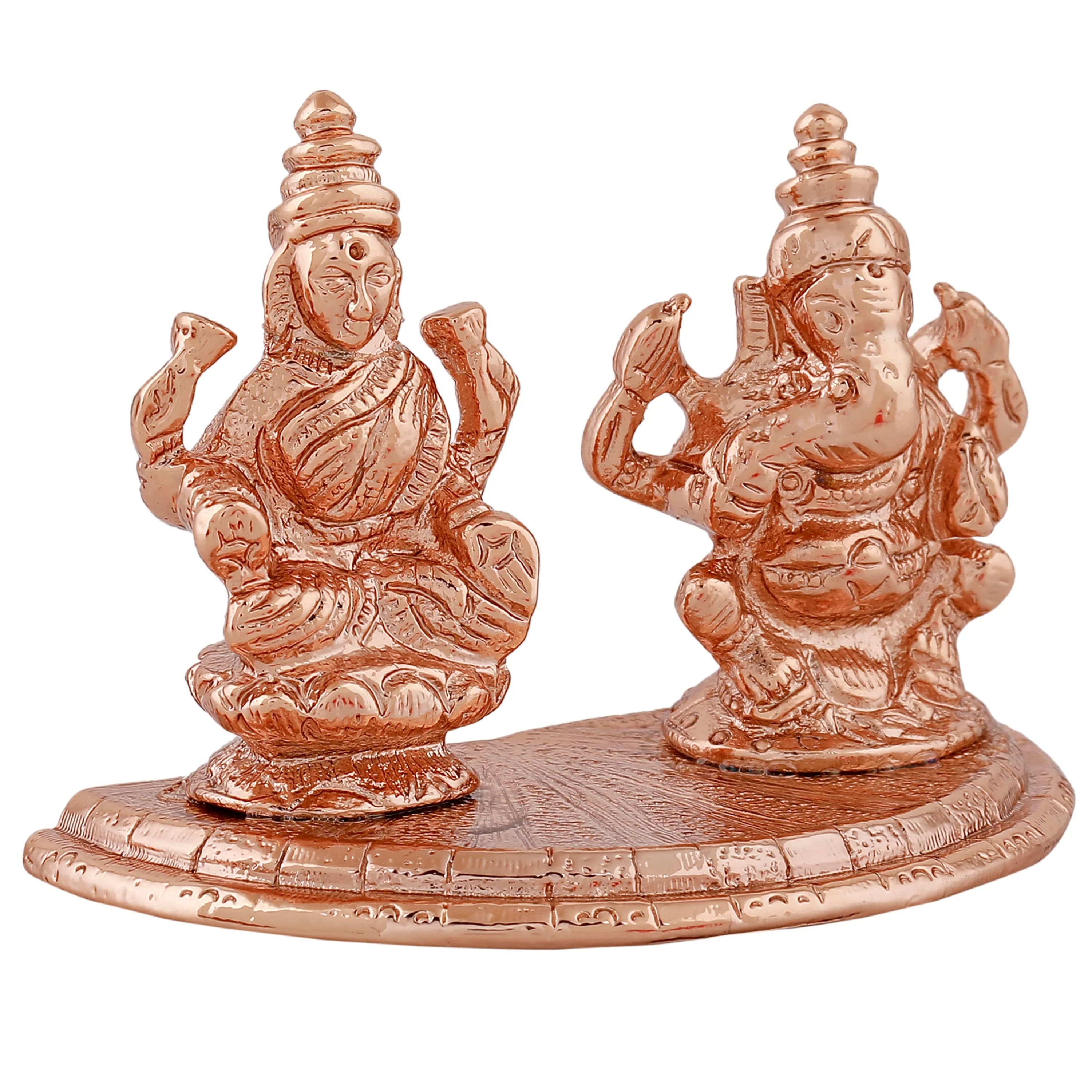 Estele Rose Gold Plated Goddess Lakshmi & Lord Ganapati Idol - Image 4