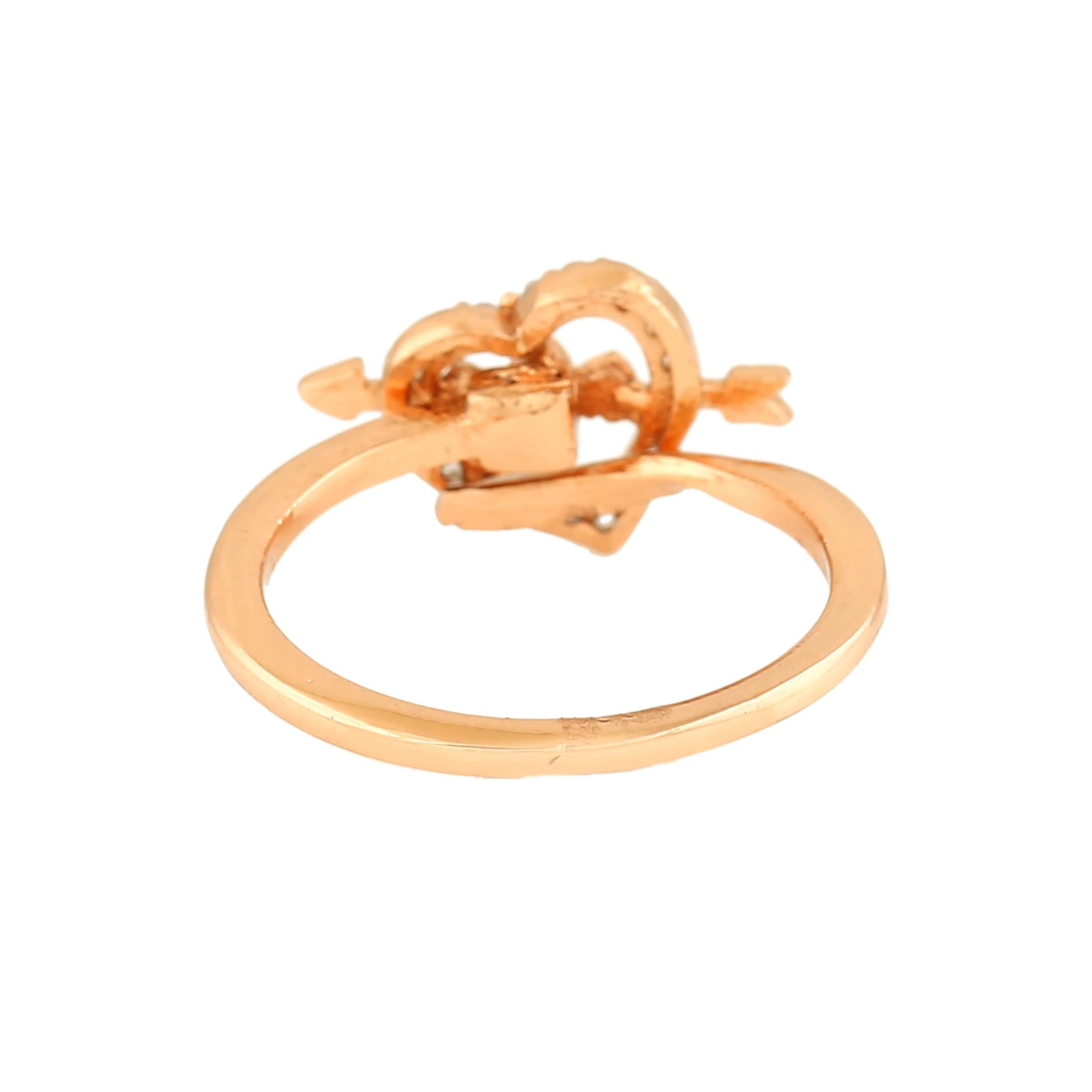 Estele Rose Gold Plated Heart-Shaped Ruby Stone Finger Ring For Women - Image 5
