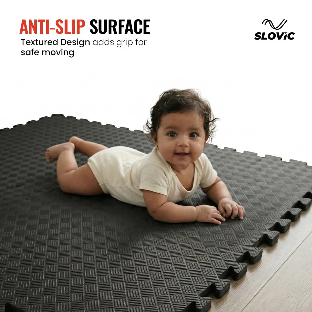 EVA Puzzle Mat 10mm | Black | 24" X 24" - Image 2